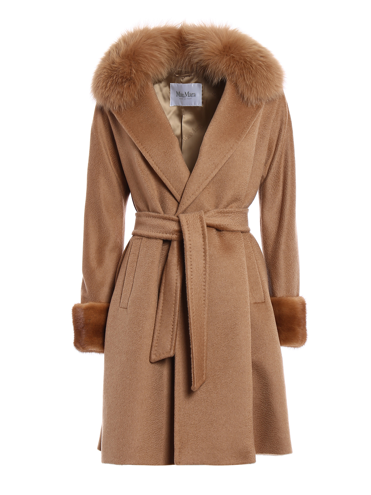 Knee length coats Max Mara - Nemi fur trimmed camel coat - 1086127301