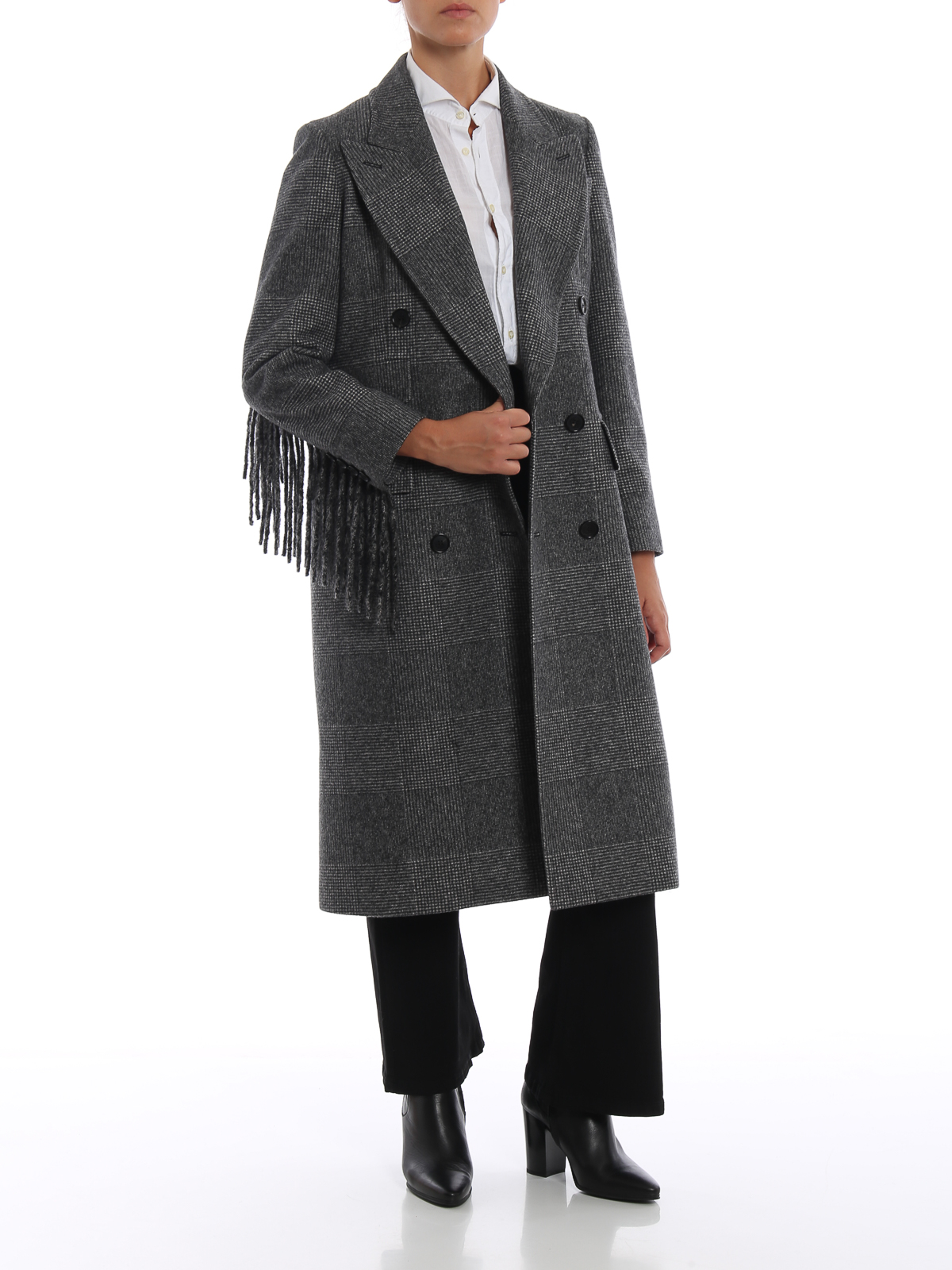 fringe wool coat