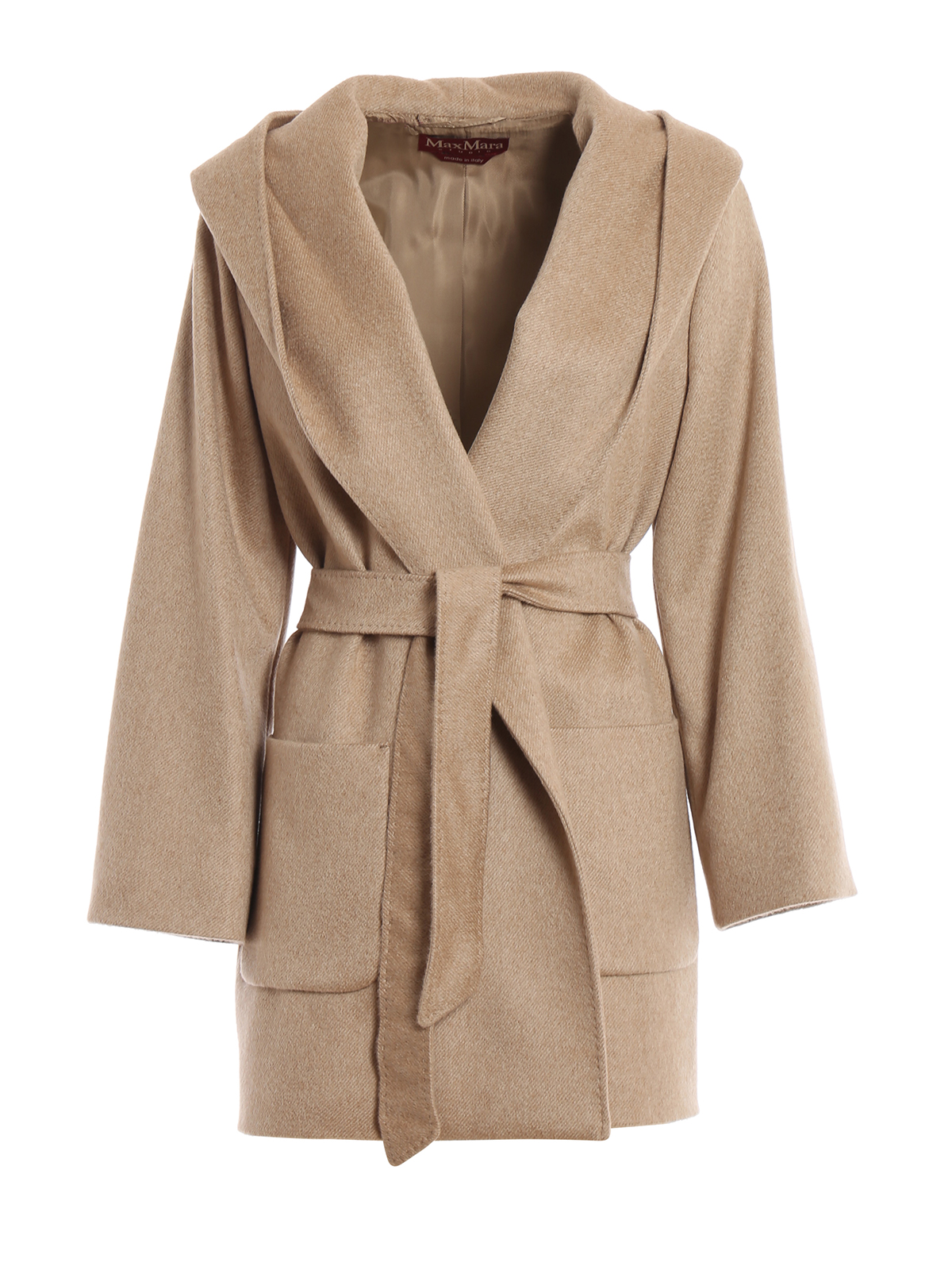 Max Mara - Corolla hooded cashmere and camelhair coat - short coats ...