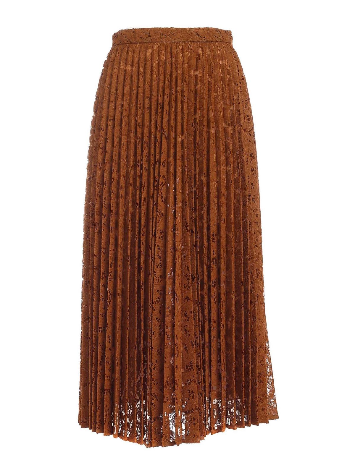 MAX MARA POLOMA SKIRT IN  LEATHER COLOR