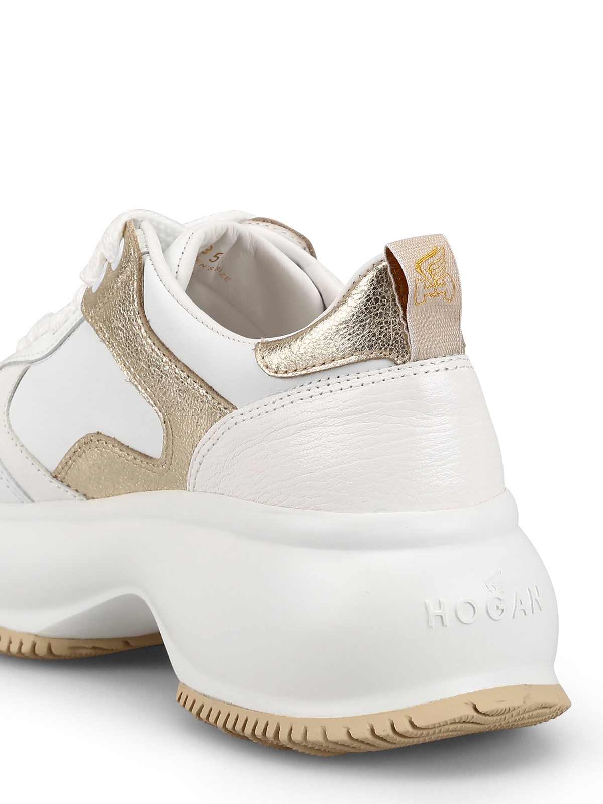 Clip vlinder Reusachtig verlamming Trainers Hogan - Maxi I Active white and gold sneakers - HXW4350BN50KOX0ST1
