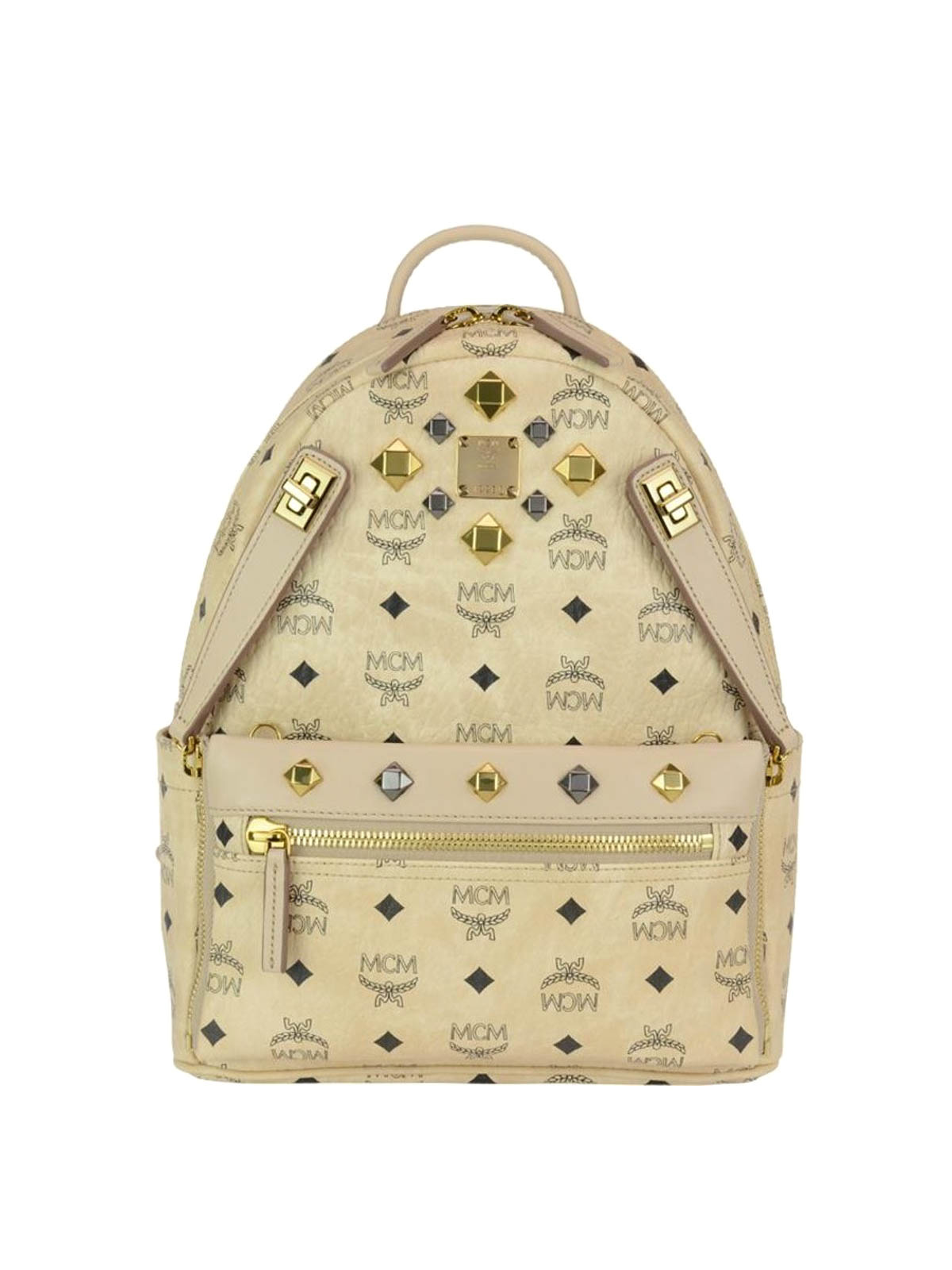Backpacks Mcm - Dual Stark beige small backpack - MMK6AVE80IG001