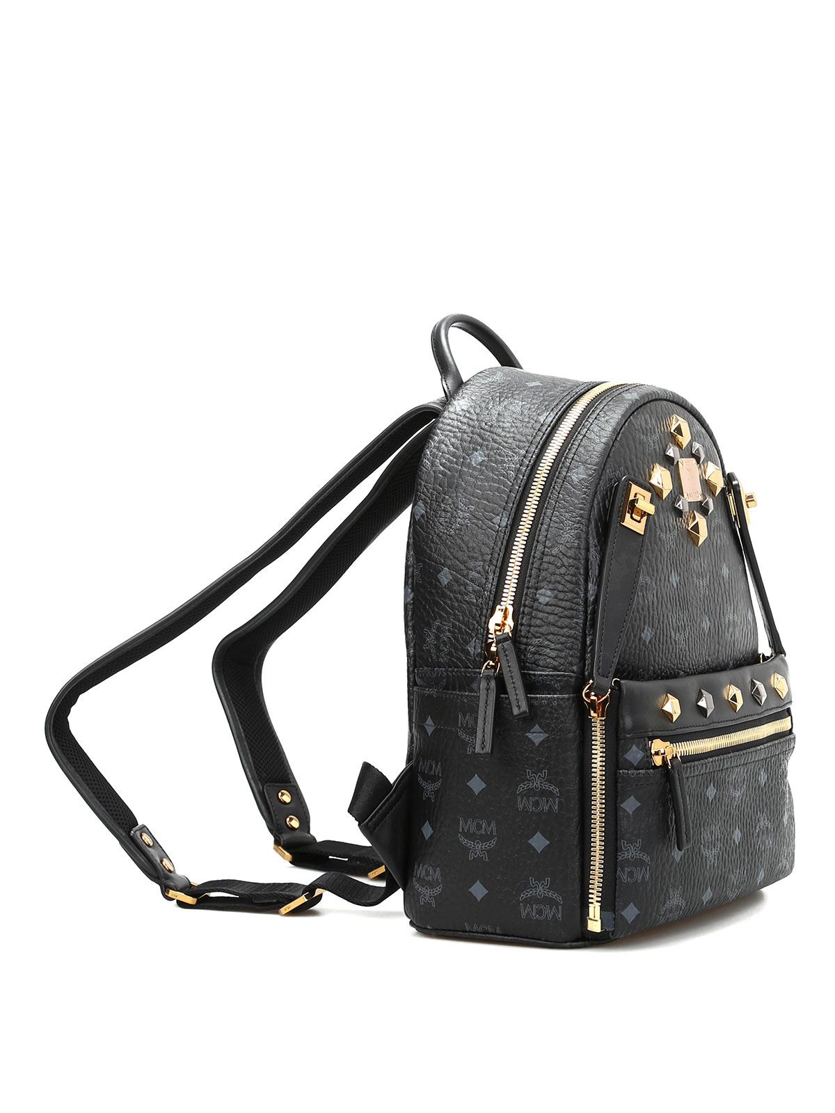 Mcm - Small Dual Stark leather backpack - backpacks - MMK6SVE80BK001