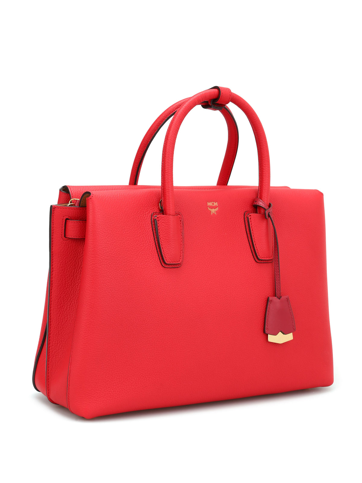 milla tote in grained leather