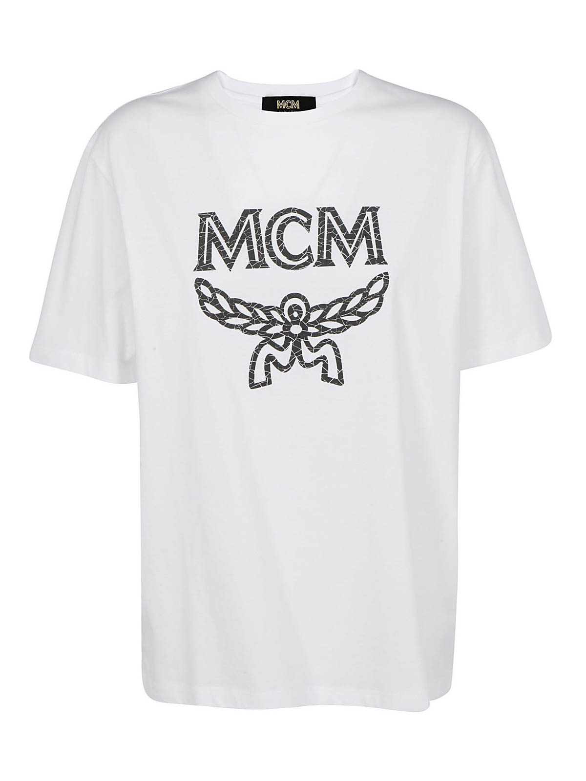 T-shirts Mcm - Cracked effect logo T-shirt - MHTASMM04WT | iKRIX.com