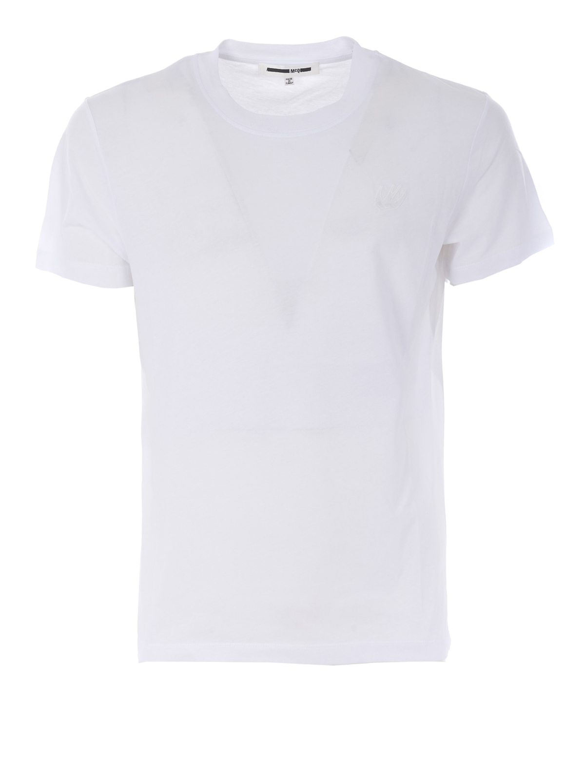 Mcq - Embroidered logo white cotton T-shirt - t-shirts - 277605RMT749000