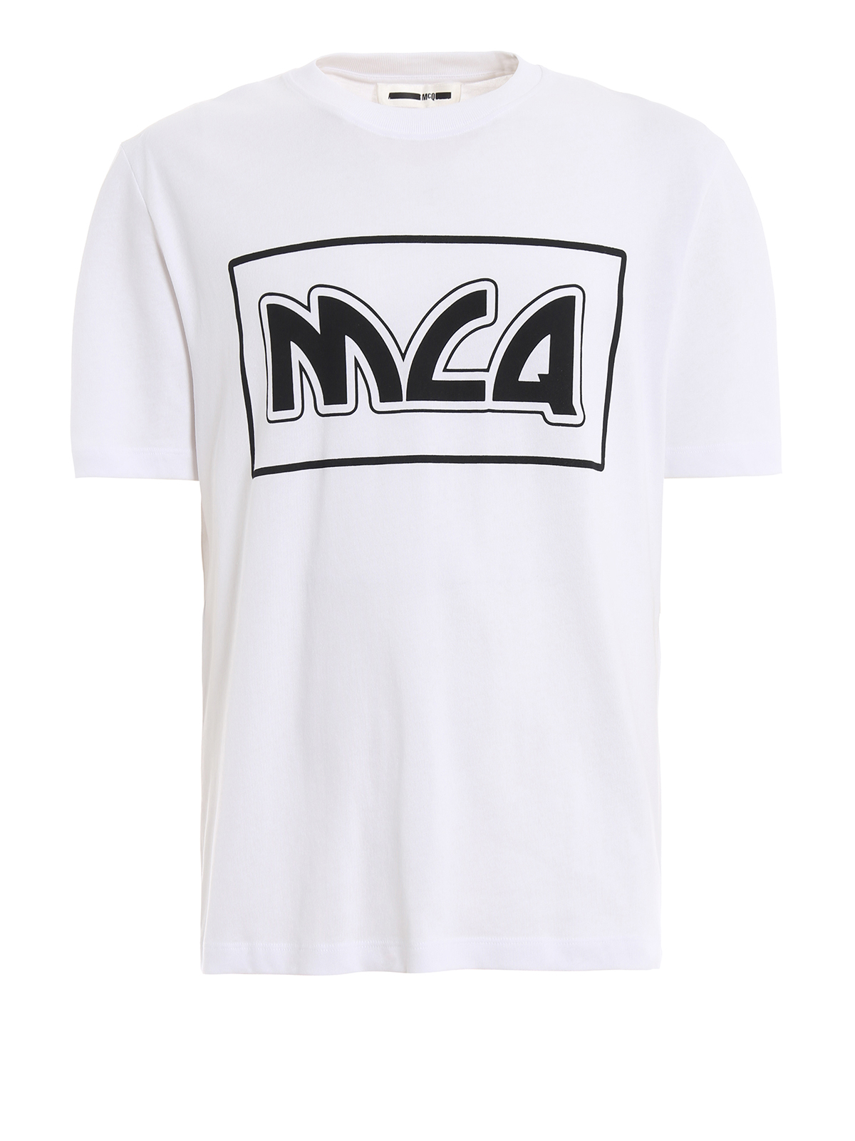 Mcq By Alexander Mcqueen White Cotton T-shirt With Logo Print