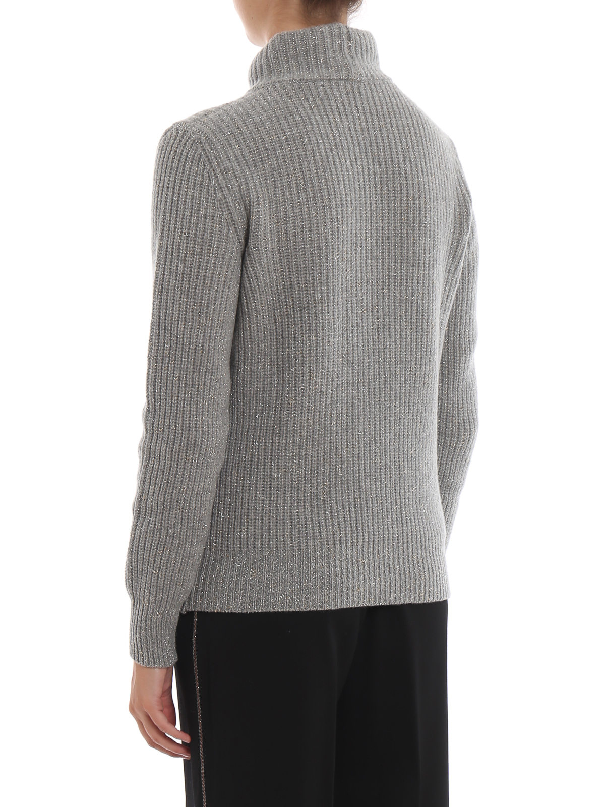 Peserico - Merino wool and lurex turtle neck sweater - Turtlenecks ...