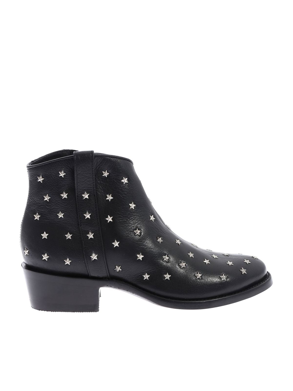 MEXICANA ETOILE 3 TEXAN BOOTS IN BLACK WITH STARS