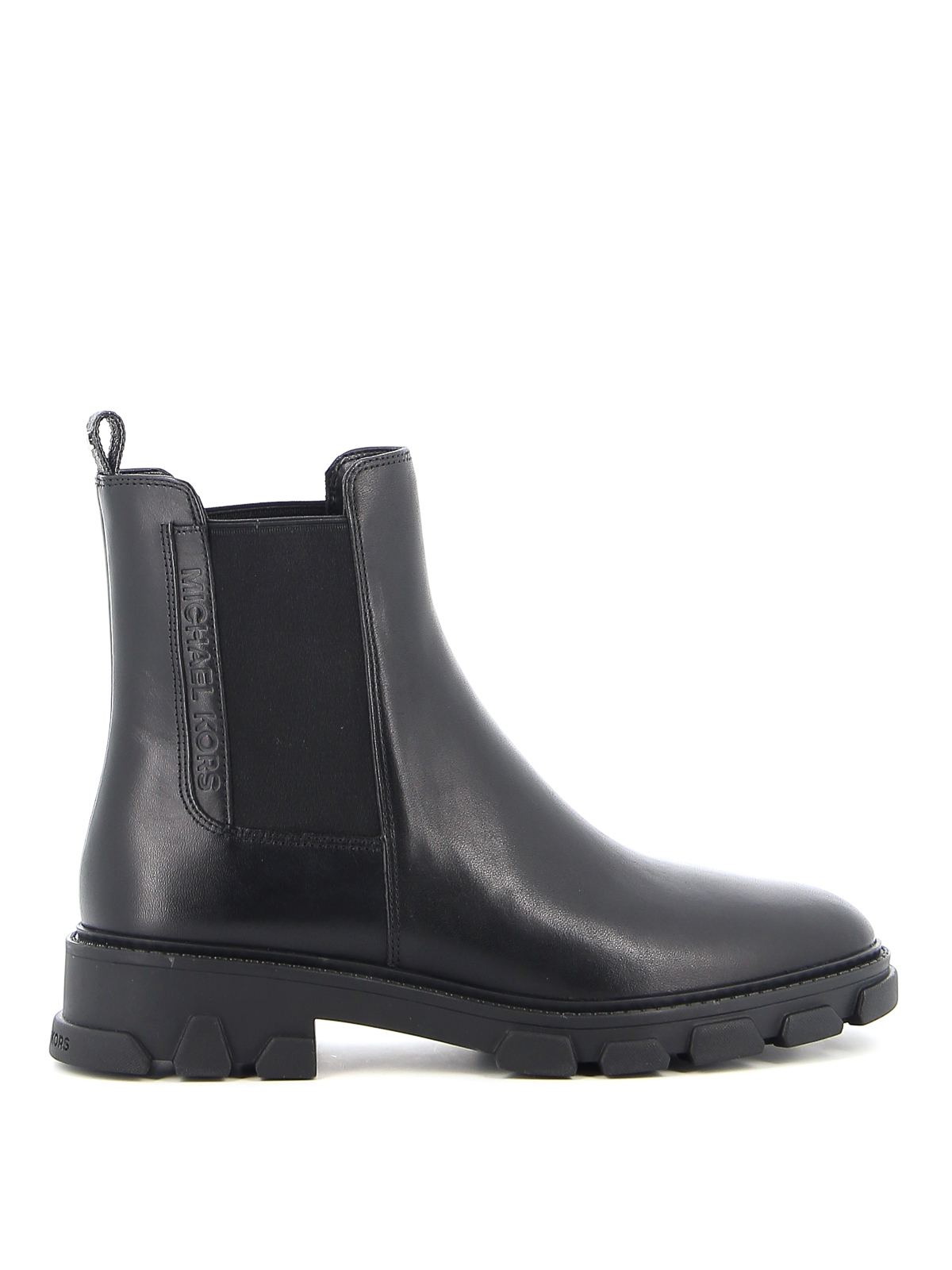 michael kors black leather ankle boots
