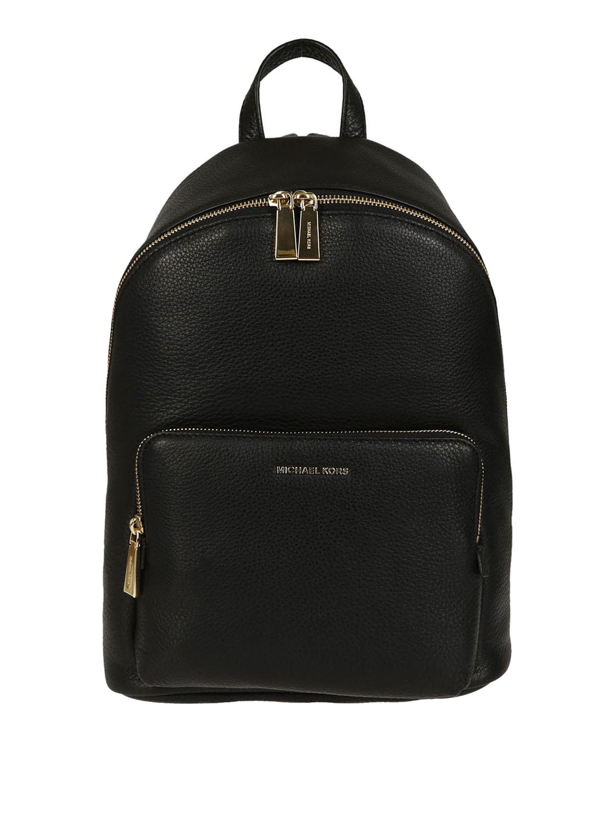 michael kors black leather backpack