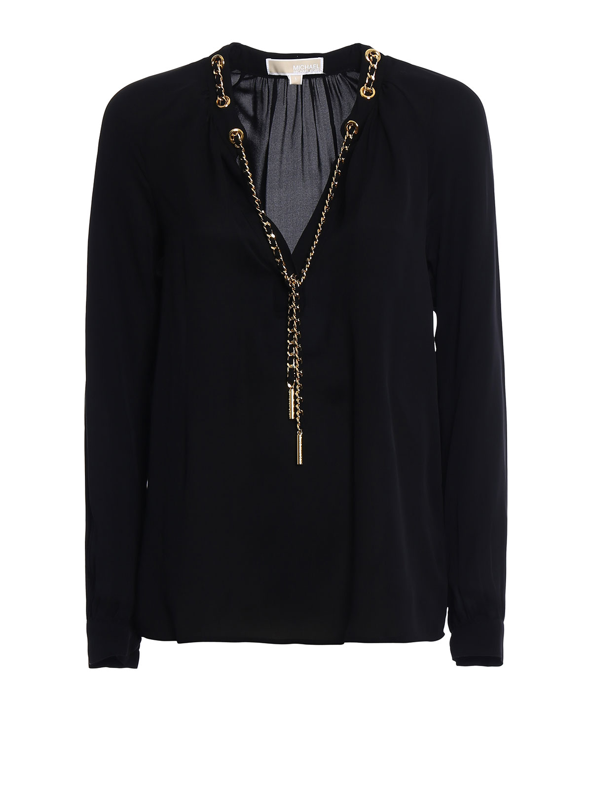 Blouses Michael Kors - Chain detailed black silk blouse - MU74L8FVY0001