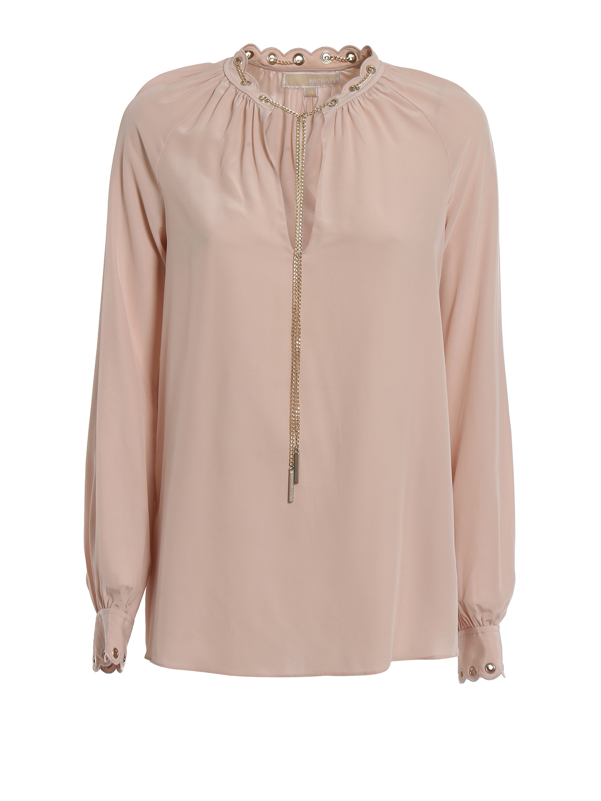Blouses Michael Kors - Silk blouse with light gold chain and eyelets -  MU84LJR96K696