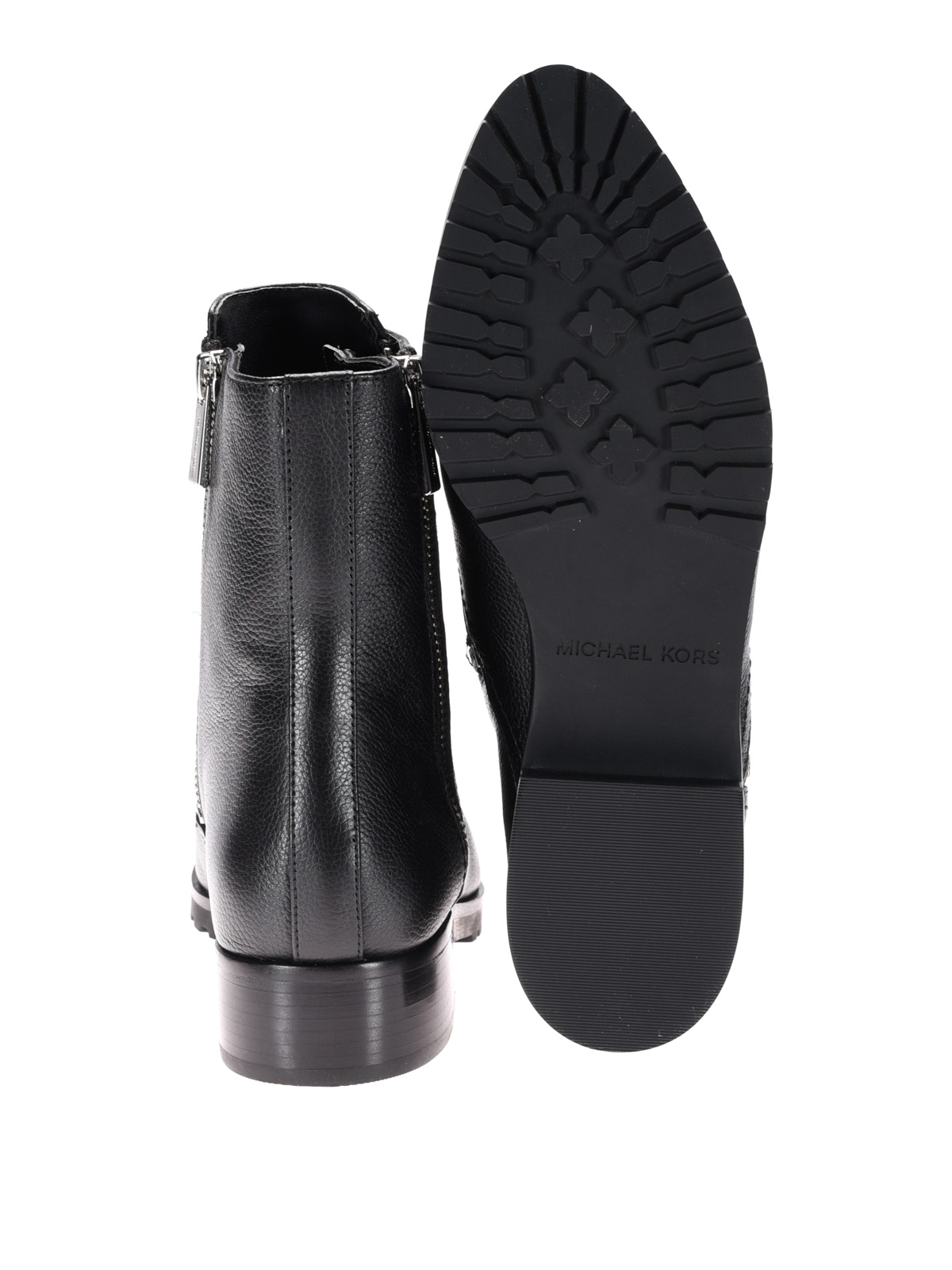 michael kors black leather booties