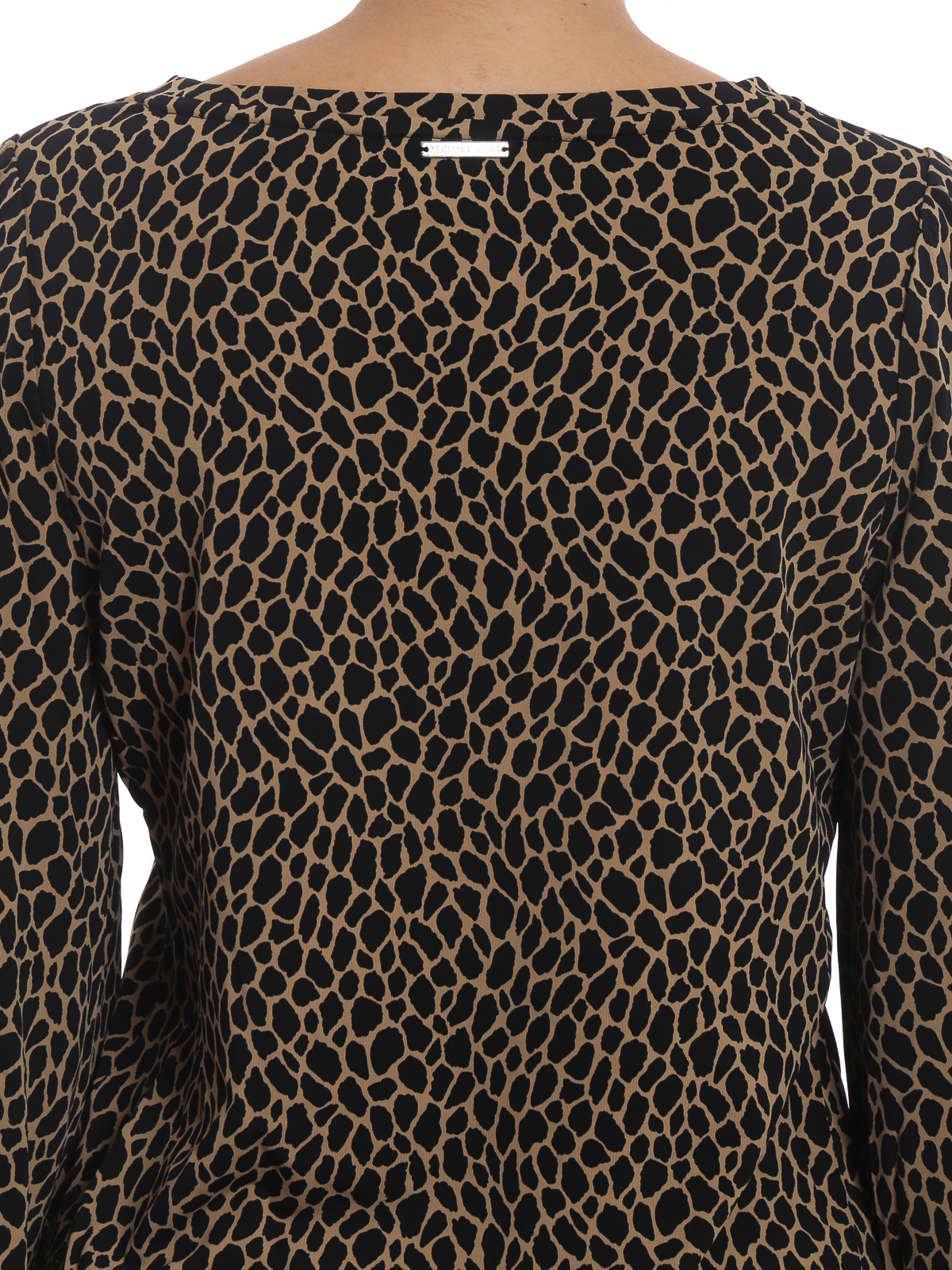 Animal print matte jersey blouse 