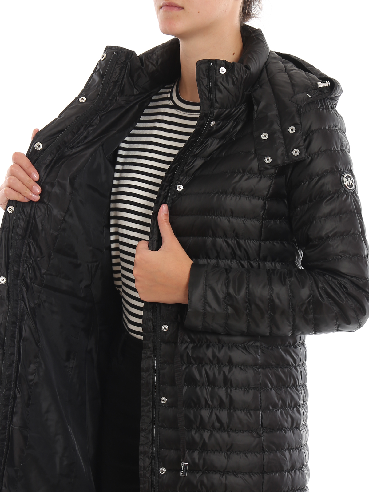 michael kors black padded coat