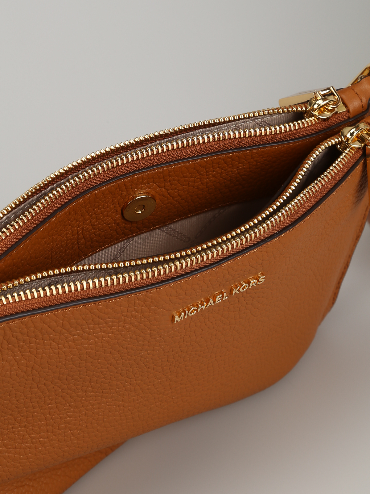 orange and brown michael kors purse