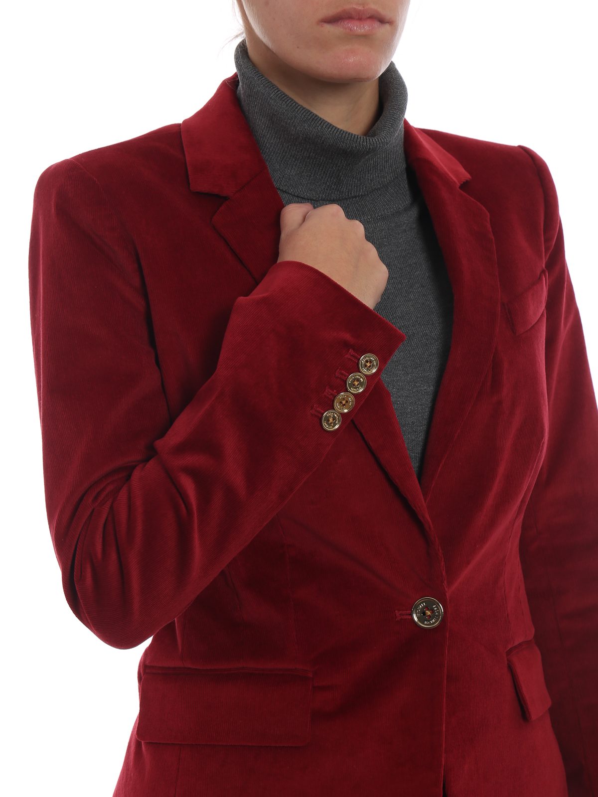 Blazers Michael Kors - Corduroy maroon blazer - MF81ES69RX937 