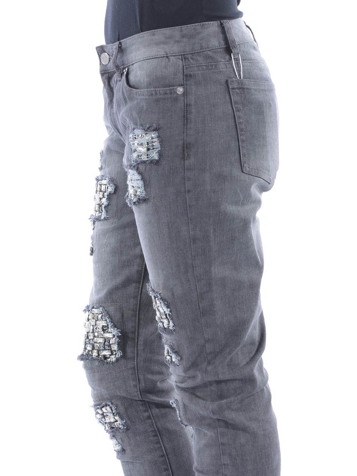Boyfriend Michael Kors - Crystal-embellished boyfriend jeans - MF59CFA1BS416