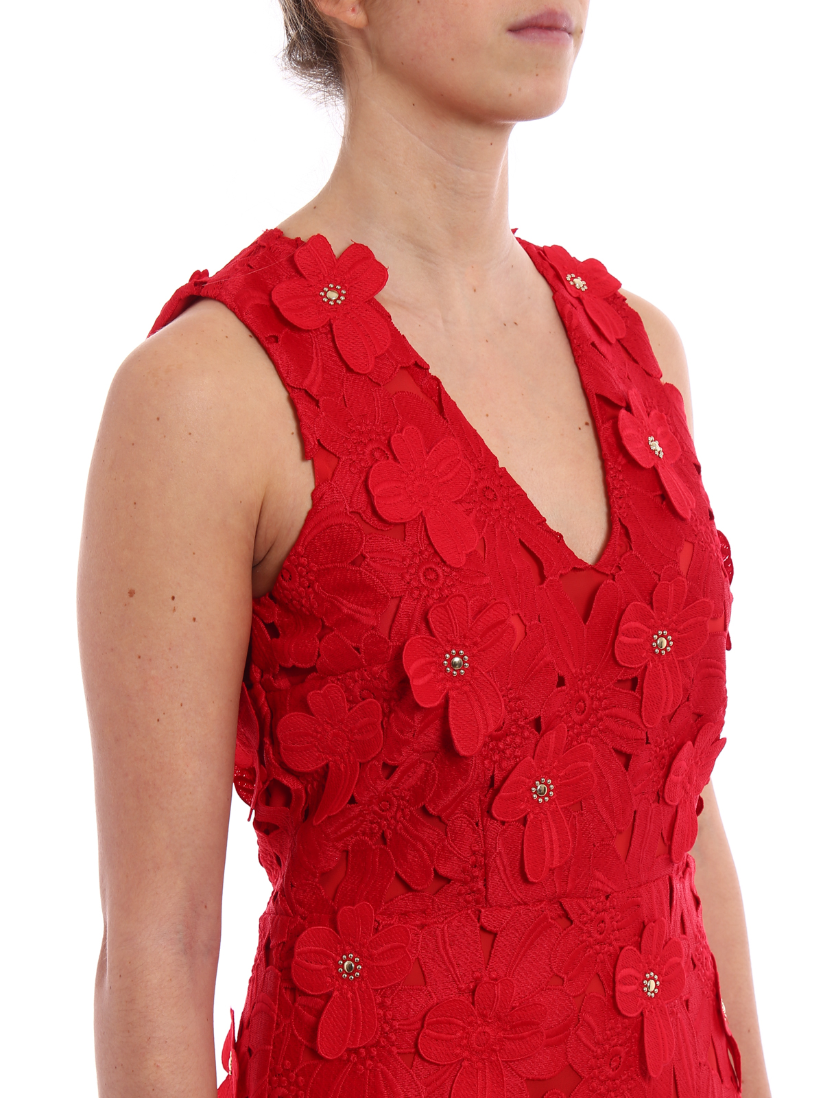 michael kors red lace dress
