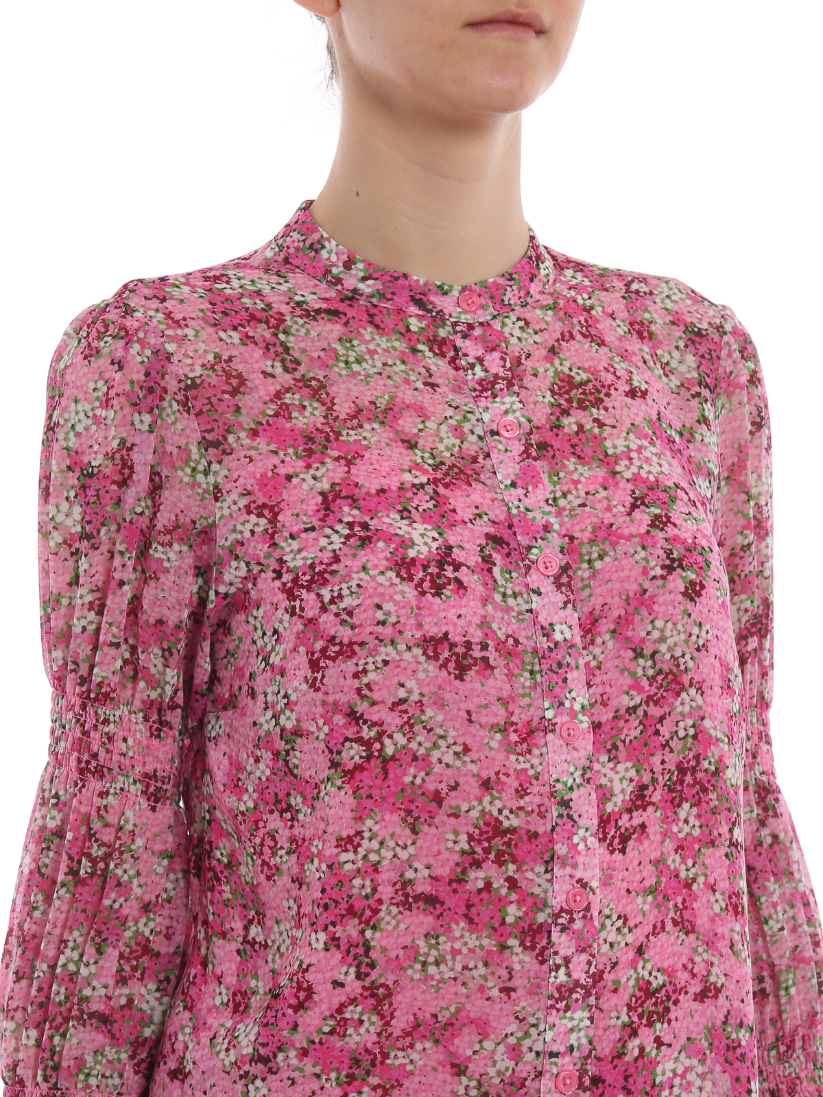 michael kors floral chiffon blouse