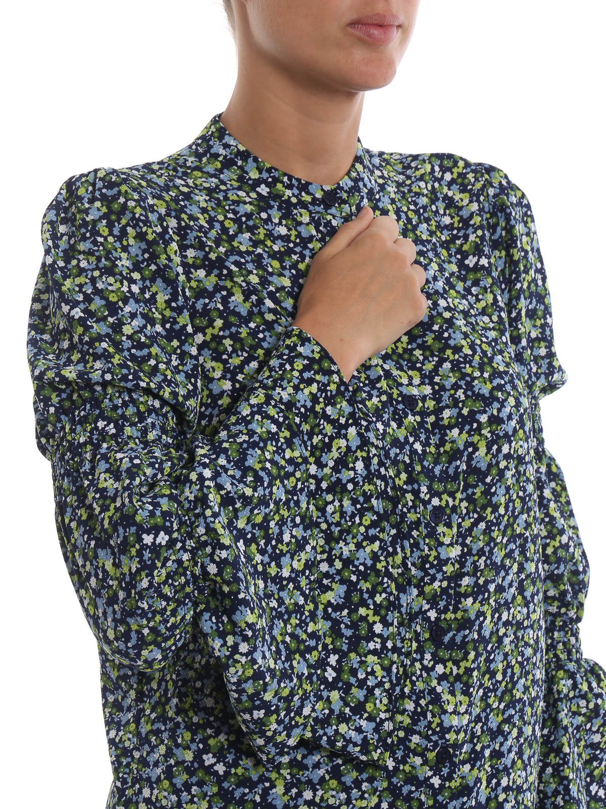 Shirts Michael Kors - Floral print crepe shirt with bell cuffs -  MU84LK89AK362