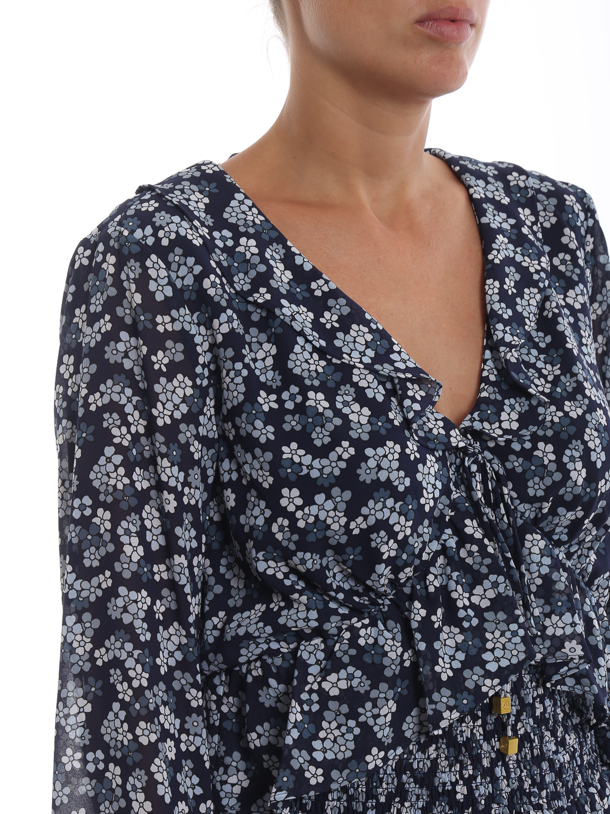 michael kors floral chiffon blouse