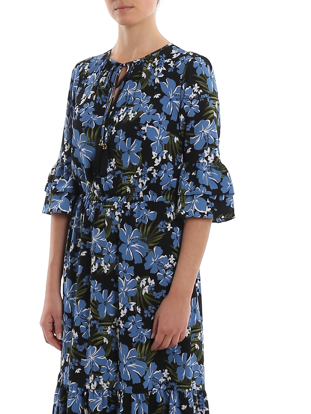 michael kors blue floral dress