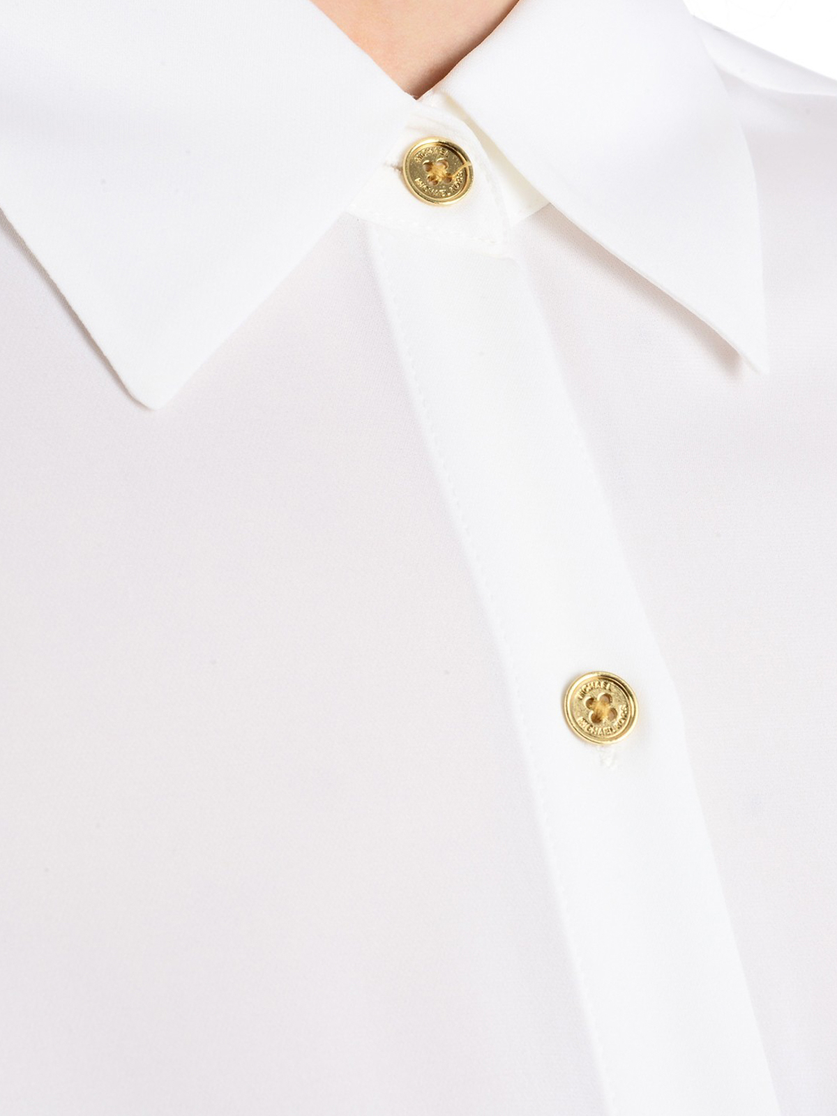 Shirts Michael Kors - Gold-tone buttons silk shirt - MH74L1RVY0100