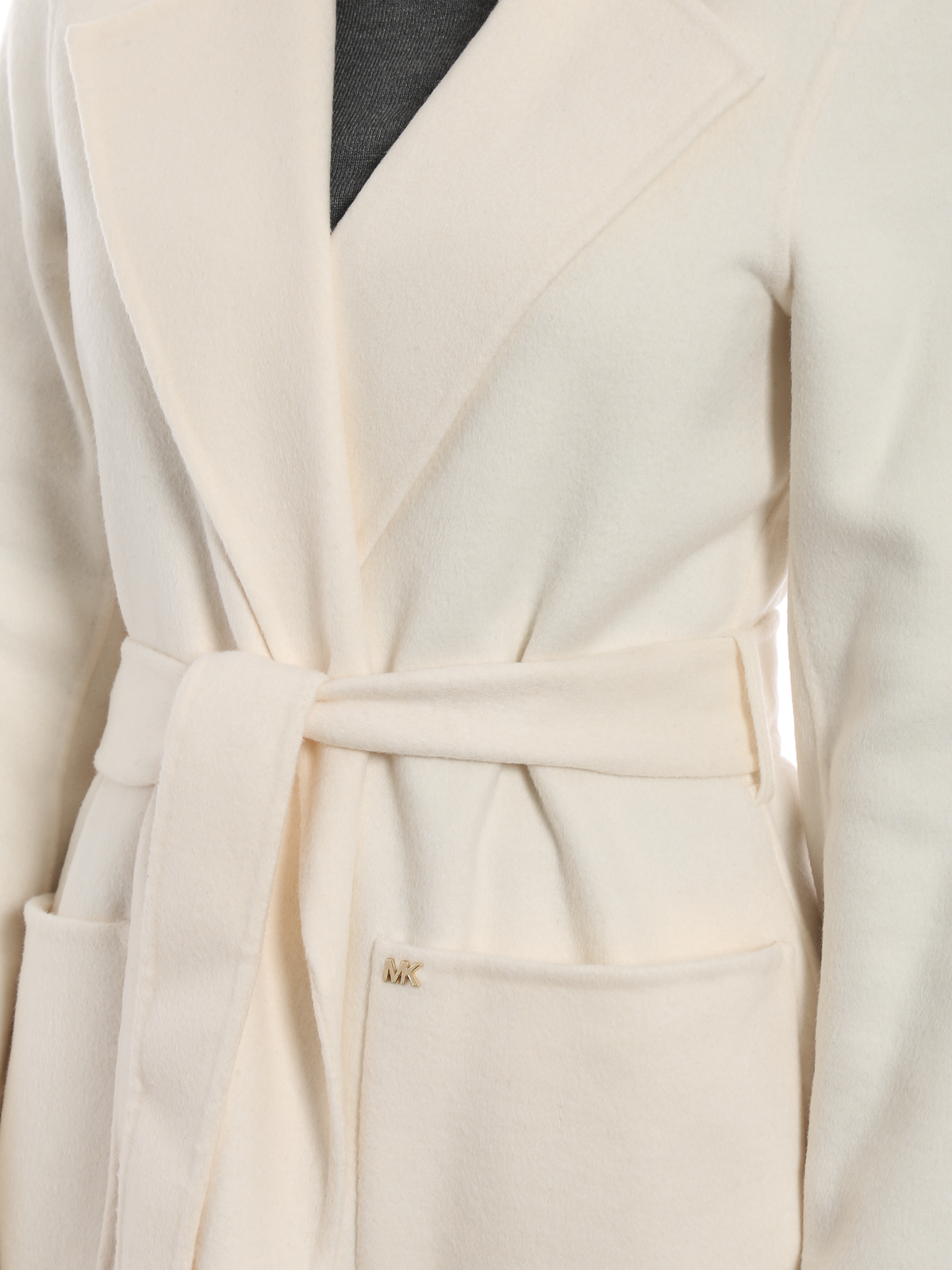 Knee length coats Michael Kors - Ivory wool blend wrap coat - 77G3857M22112