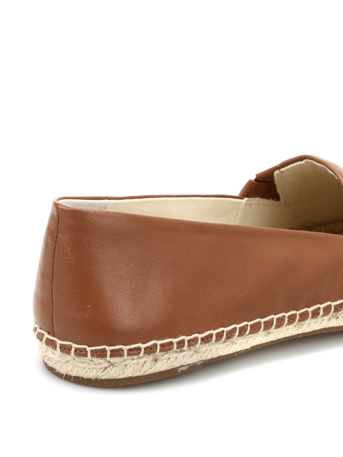michael kors kendrick slip on black leather espadrille