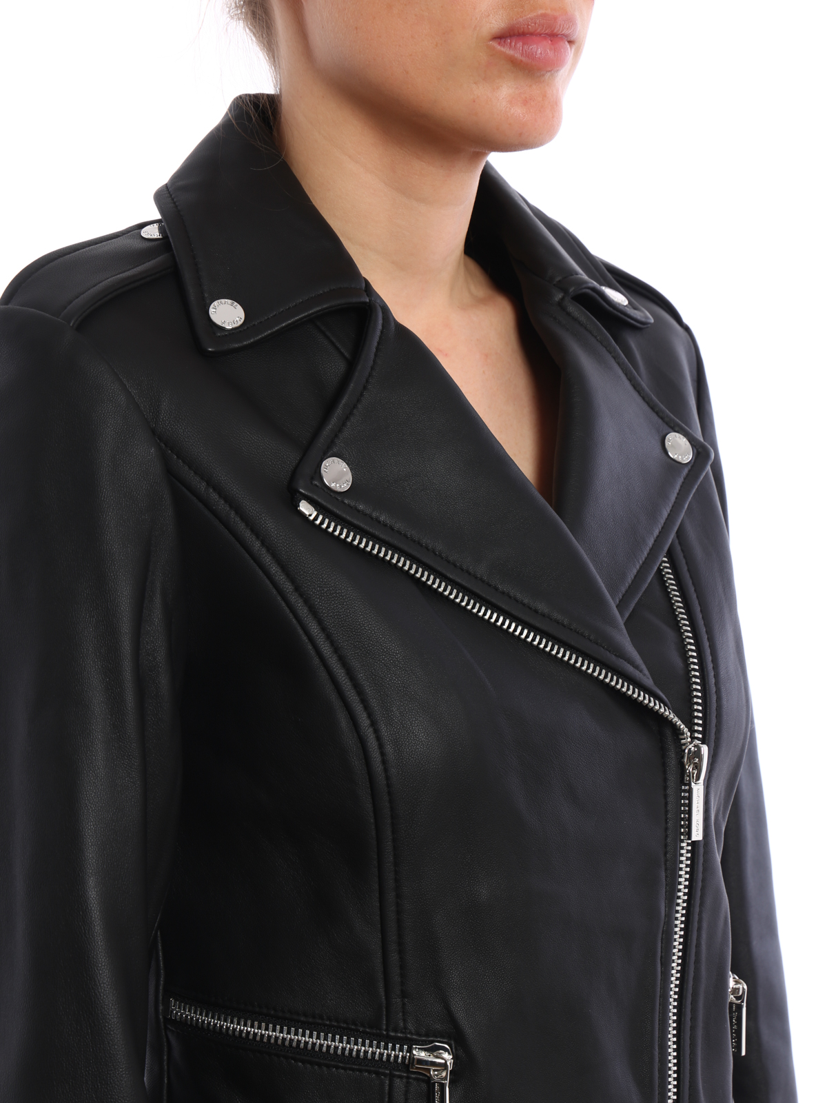 Michael Kors - Leather biker jacket - leather jacket - MS71EKV12F001