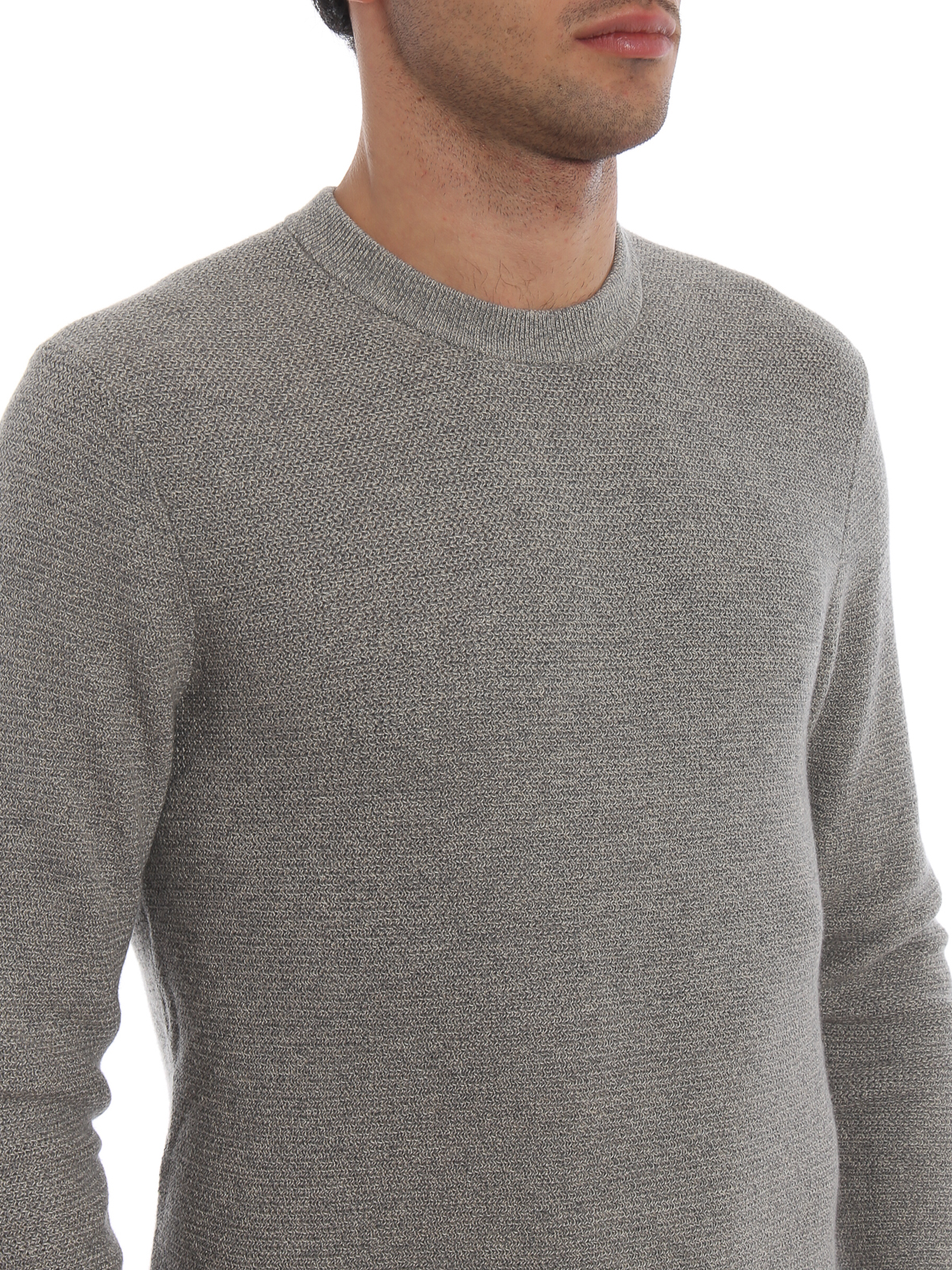 Crew necks Michael Kors - Light grey soft cotton and wool sweater -  CF86KHGD5DD220