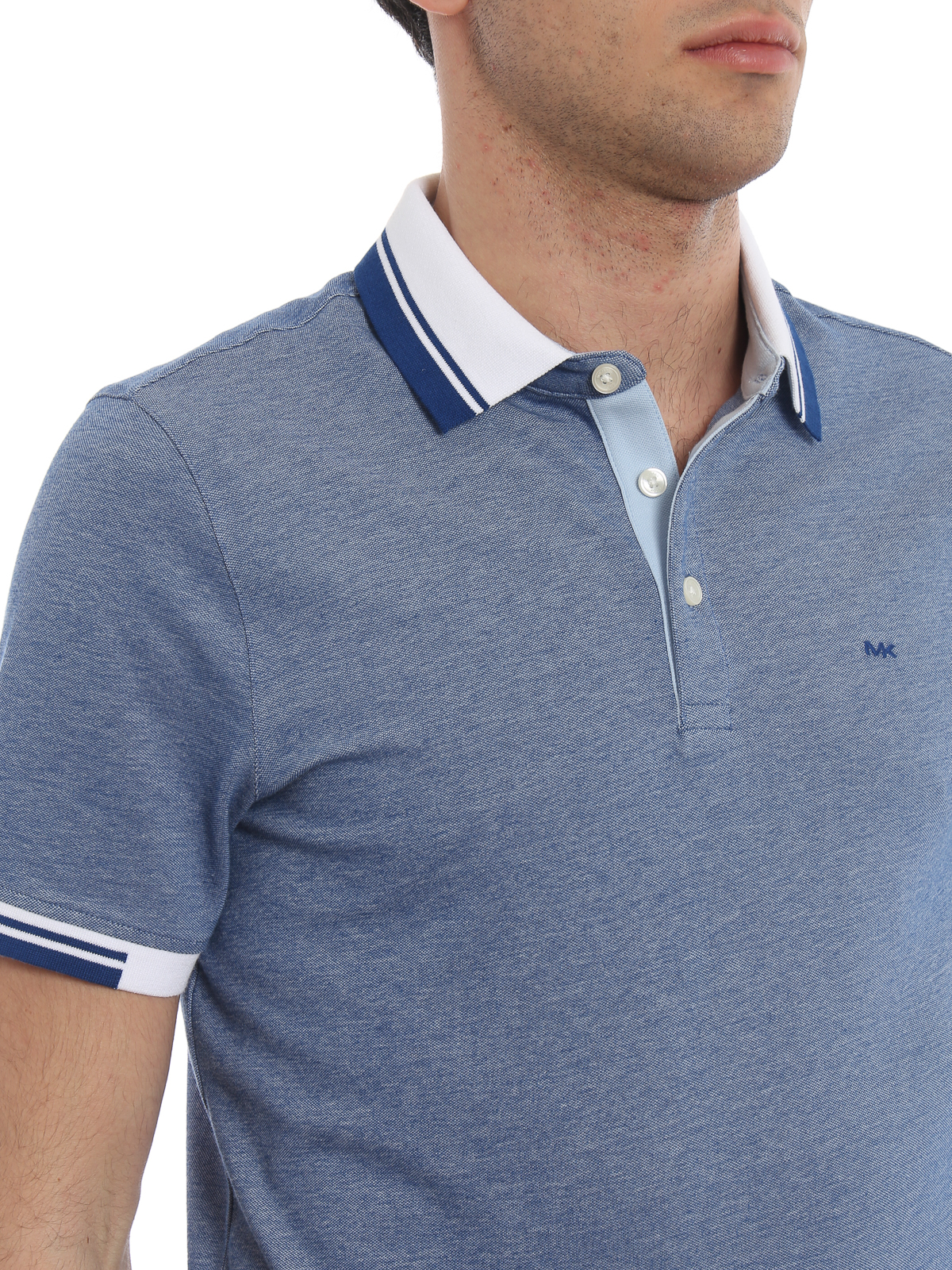 Polo shirts Michael Kors - Melange polo with striped collar and cuffs -  CS95HBJ4ZC452