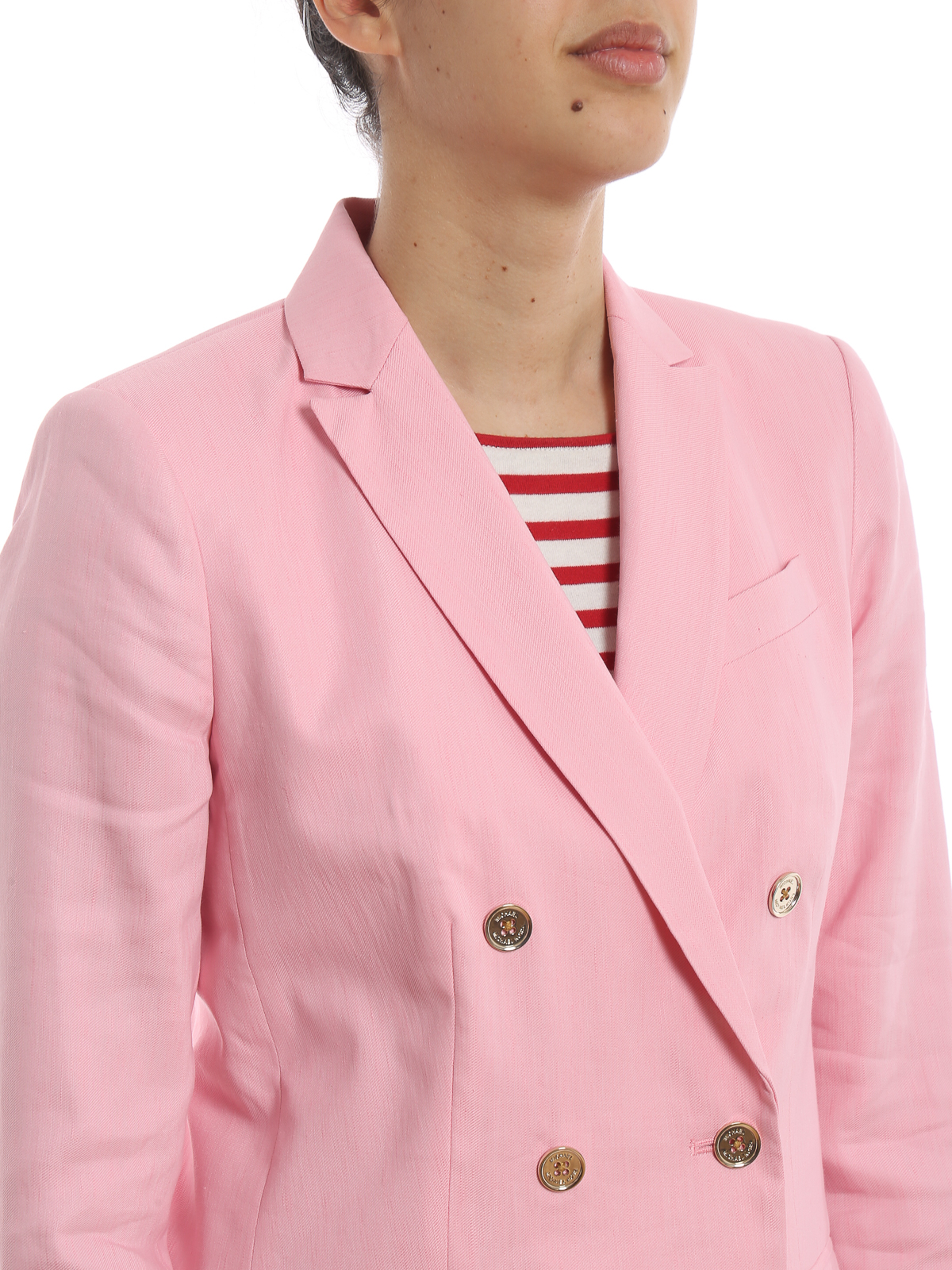 Blazers Michael Kors - Pink linen blend double-breasted blazer -  MS91EUFB4H657