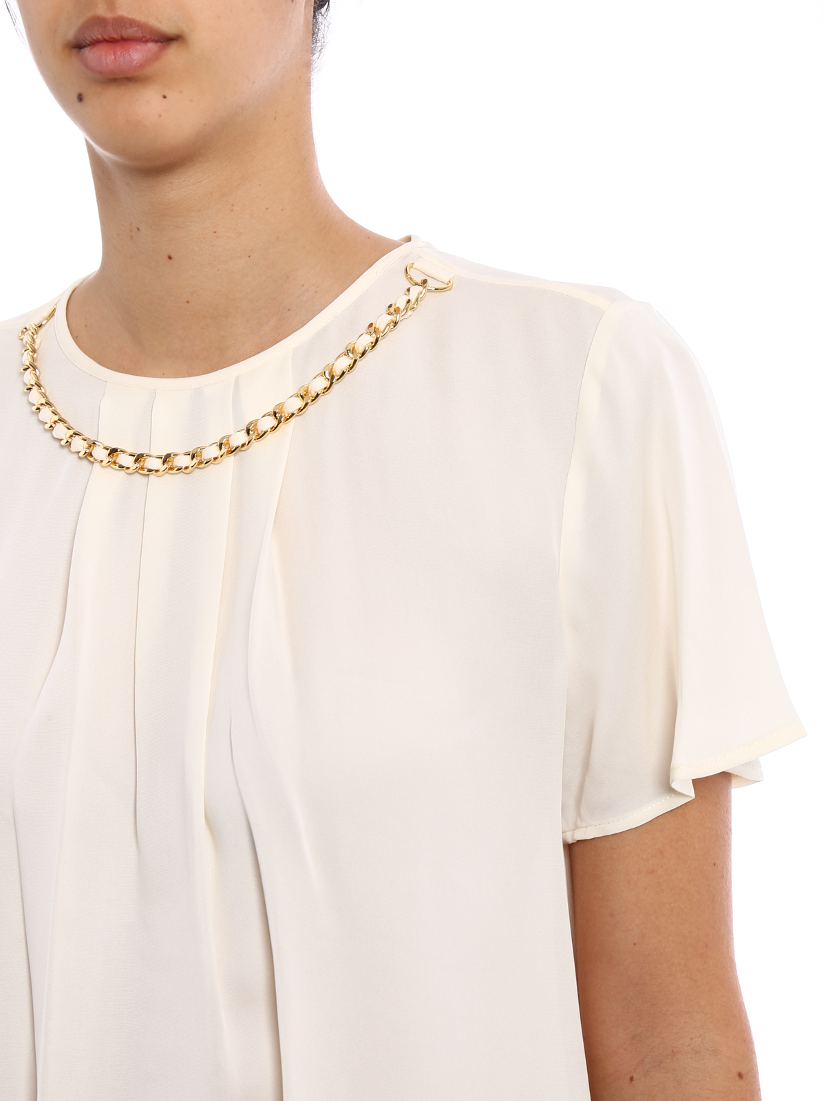 michael kors white silk blouse