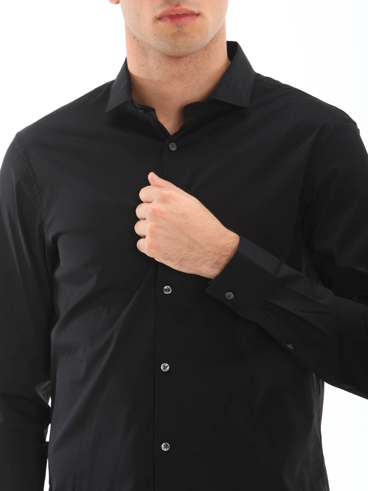 Camisas Michael Kors - Camisa Negra Para Hombre - CF64C6GAG5001