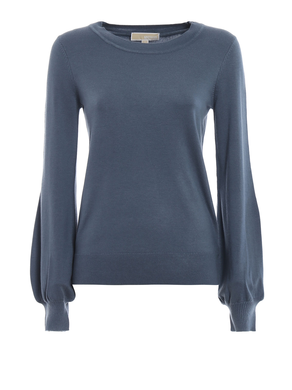 Puff sleeve chambray cashmere blend 