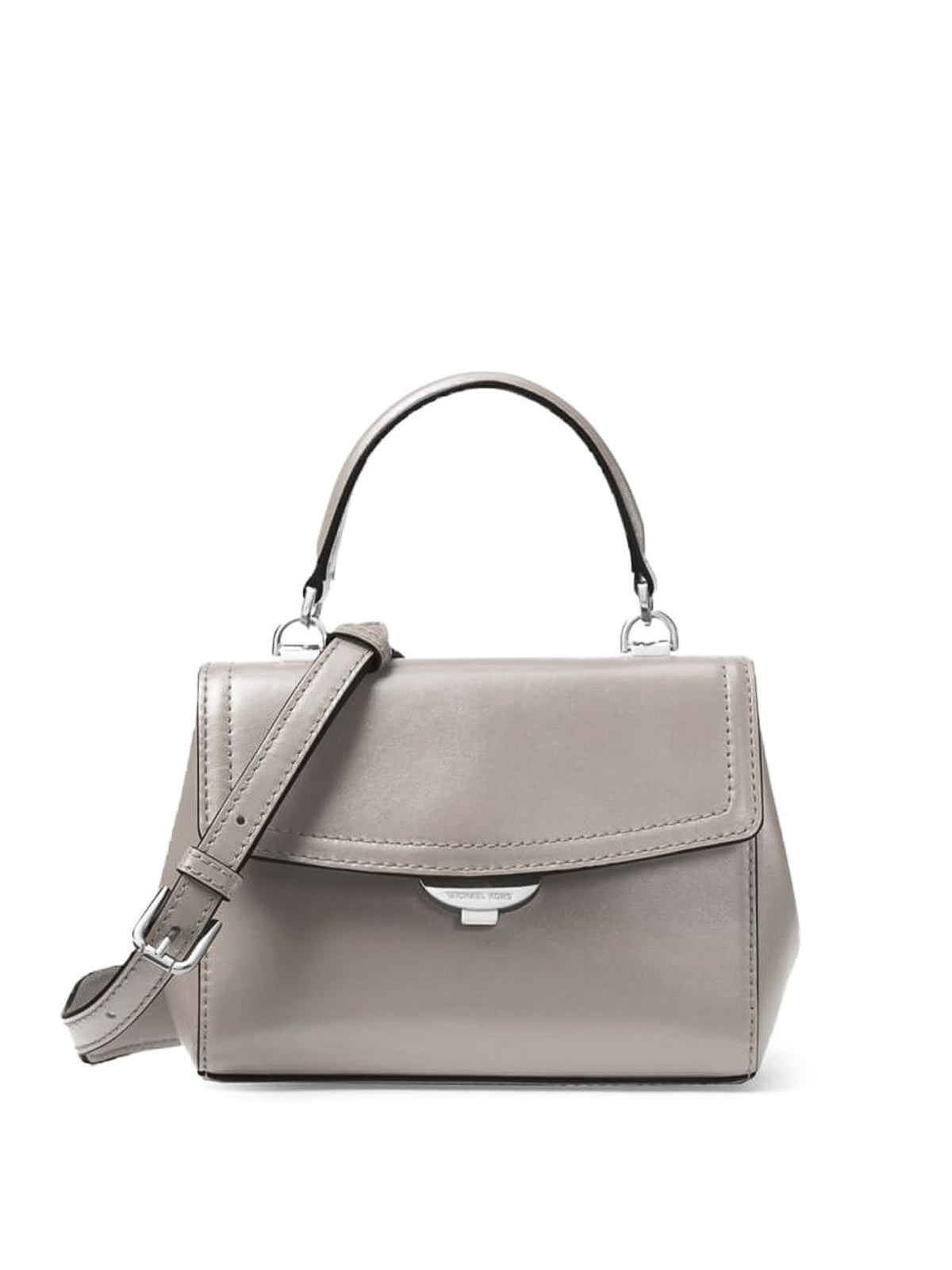 grey leather michael kors purse