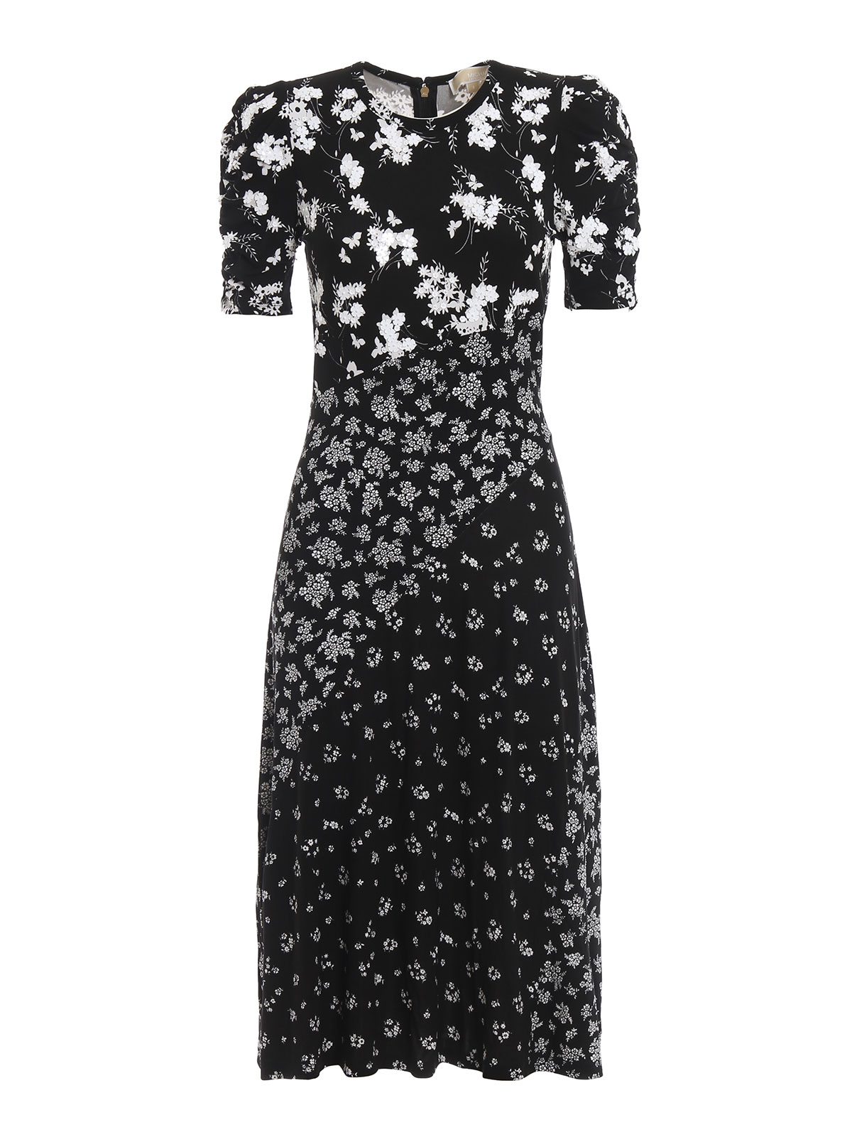 Click to view more detailed imagery on our partner's website Michael Kors Floral Jersey Dress With Applications In Black