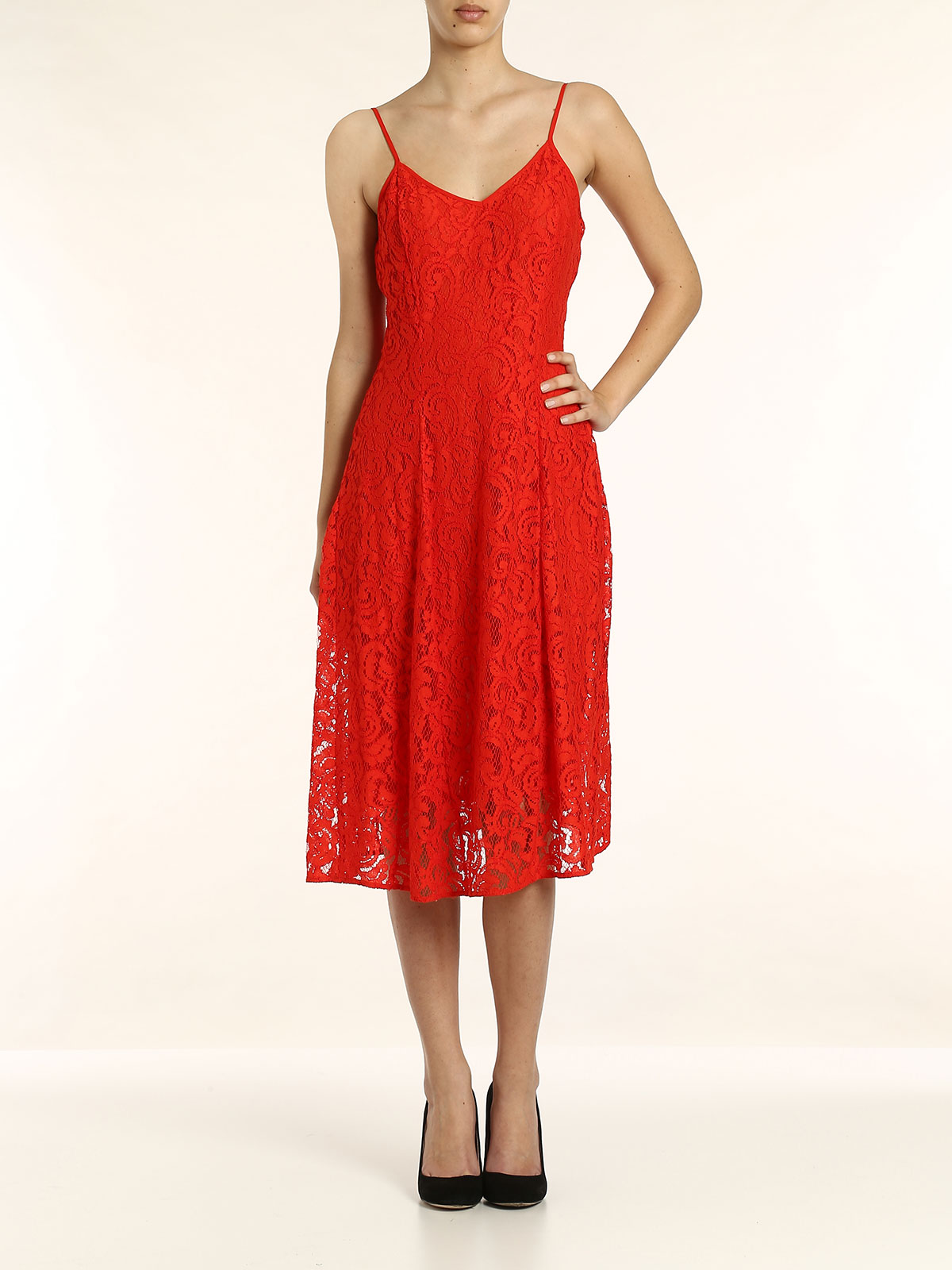 michael kors red lace dress