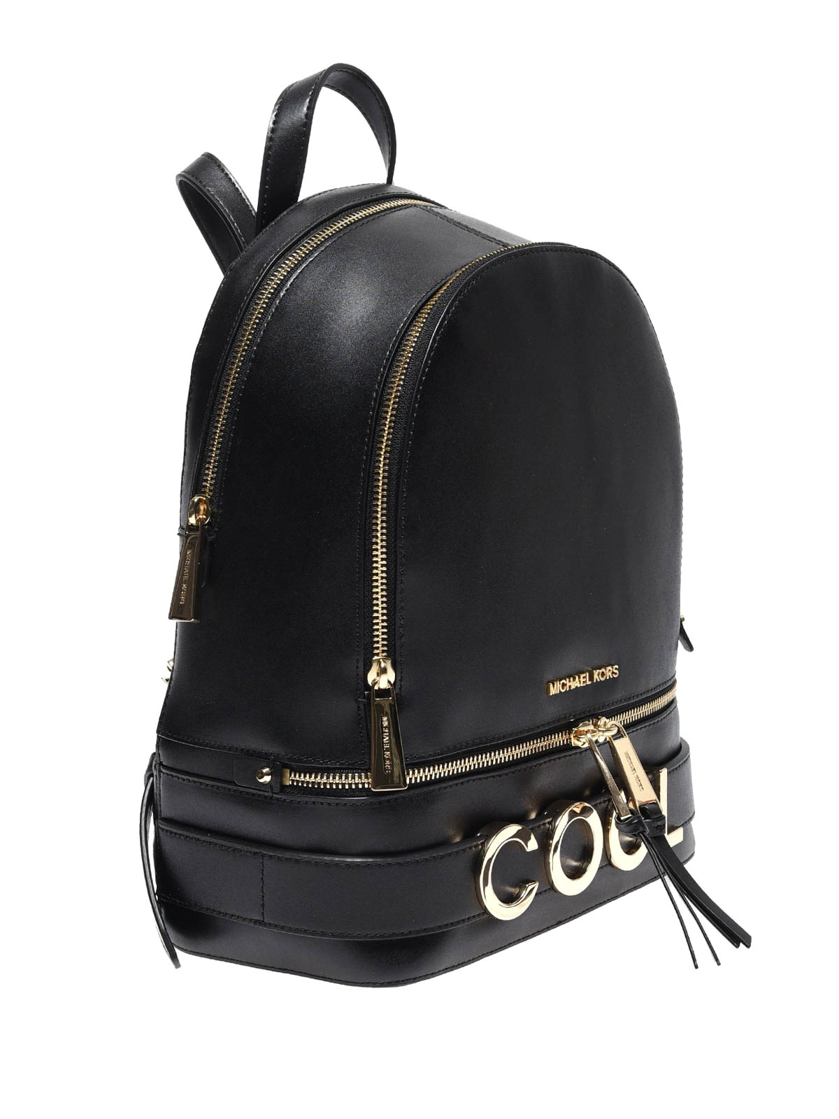michael kors rhea zip medium backpack black