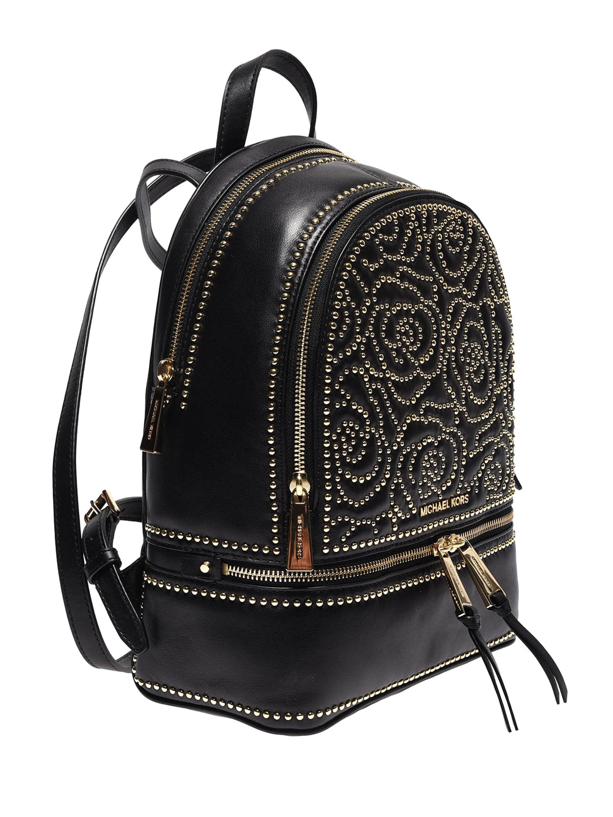 Backpacks Michael Kors - Rhea Zip medium studded black backpack ...