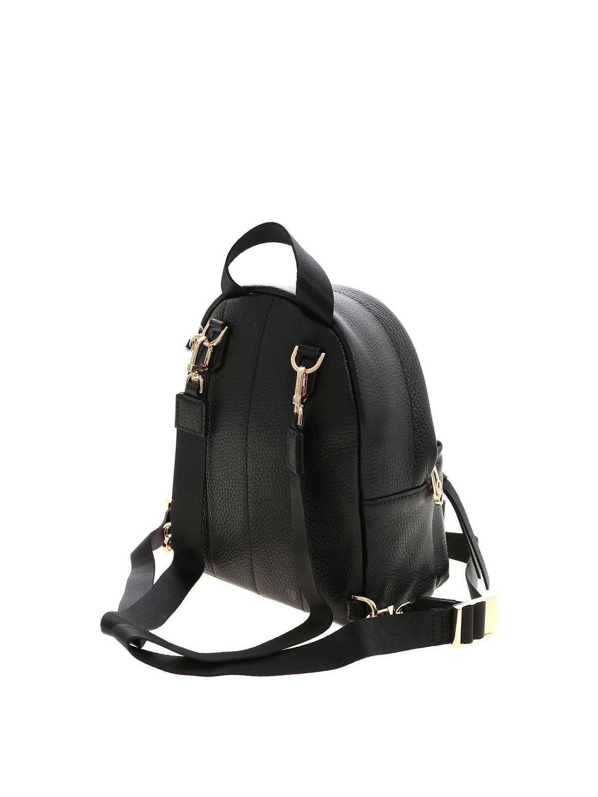 michael kors black backpack with gold studs