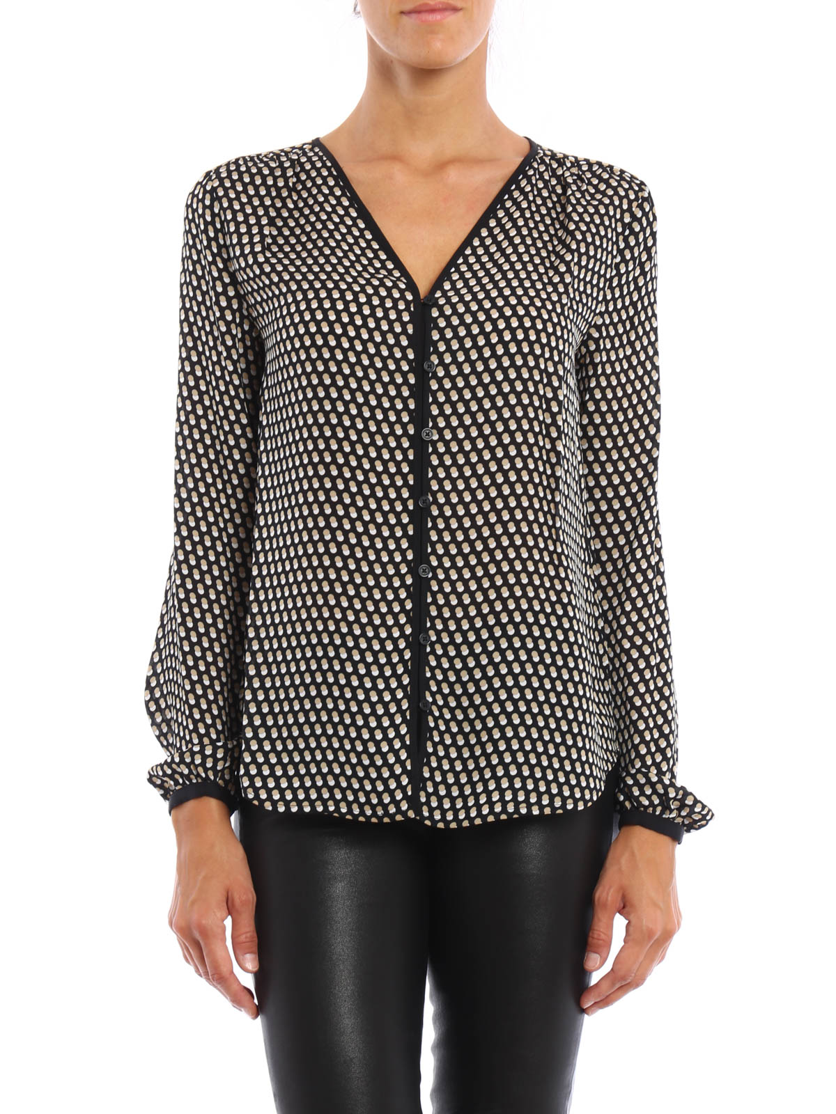 michael kors polka dot blouse