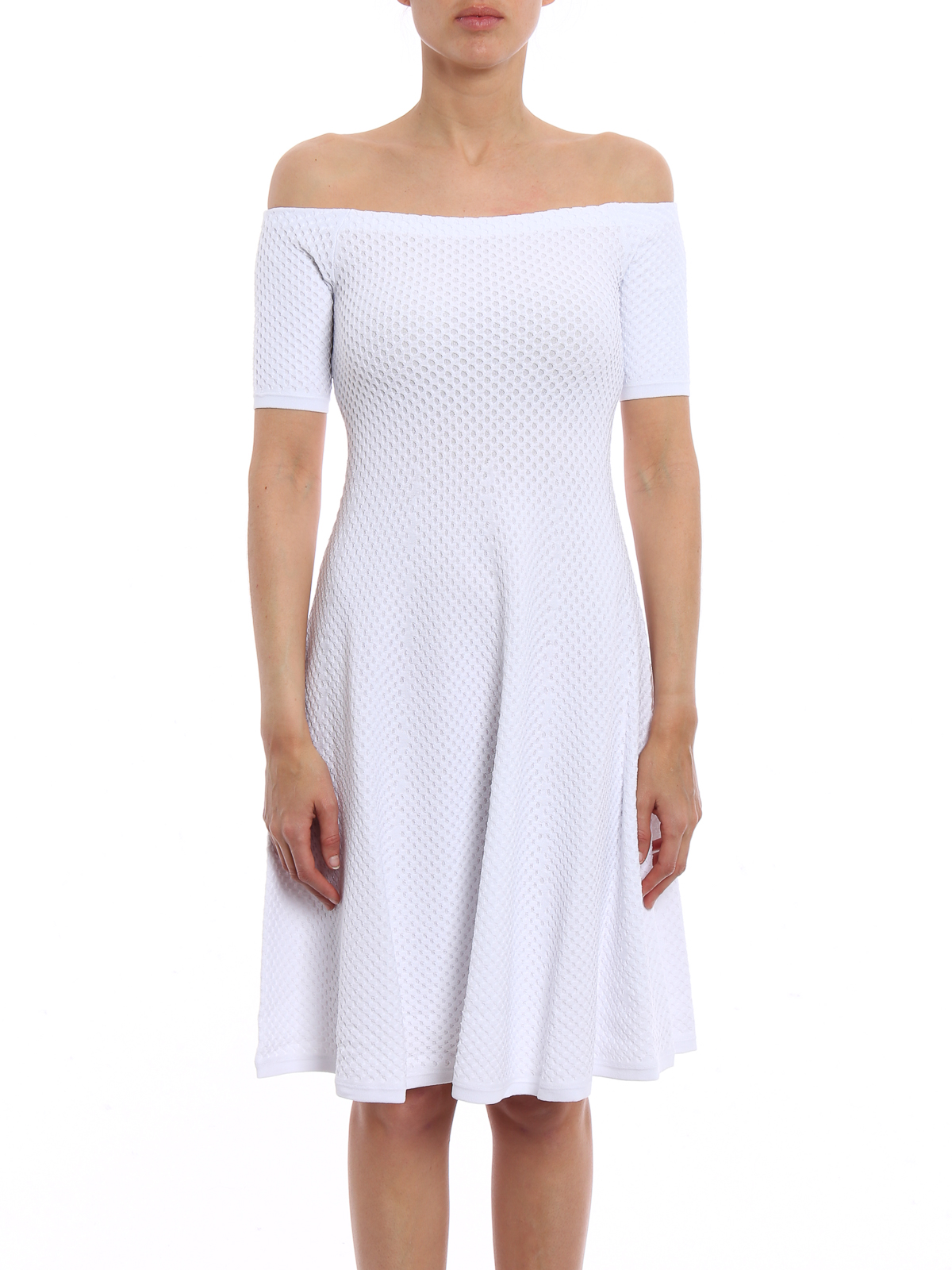 off the shoulder jersey gown la femme