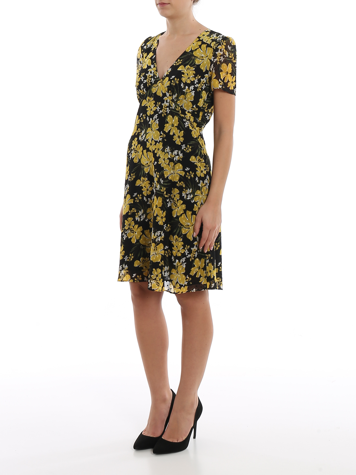 Knee length dresses Michael Kors - Printed plumetis chiffon dress -  MH98XS2DKU777