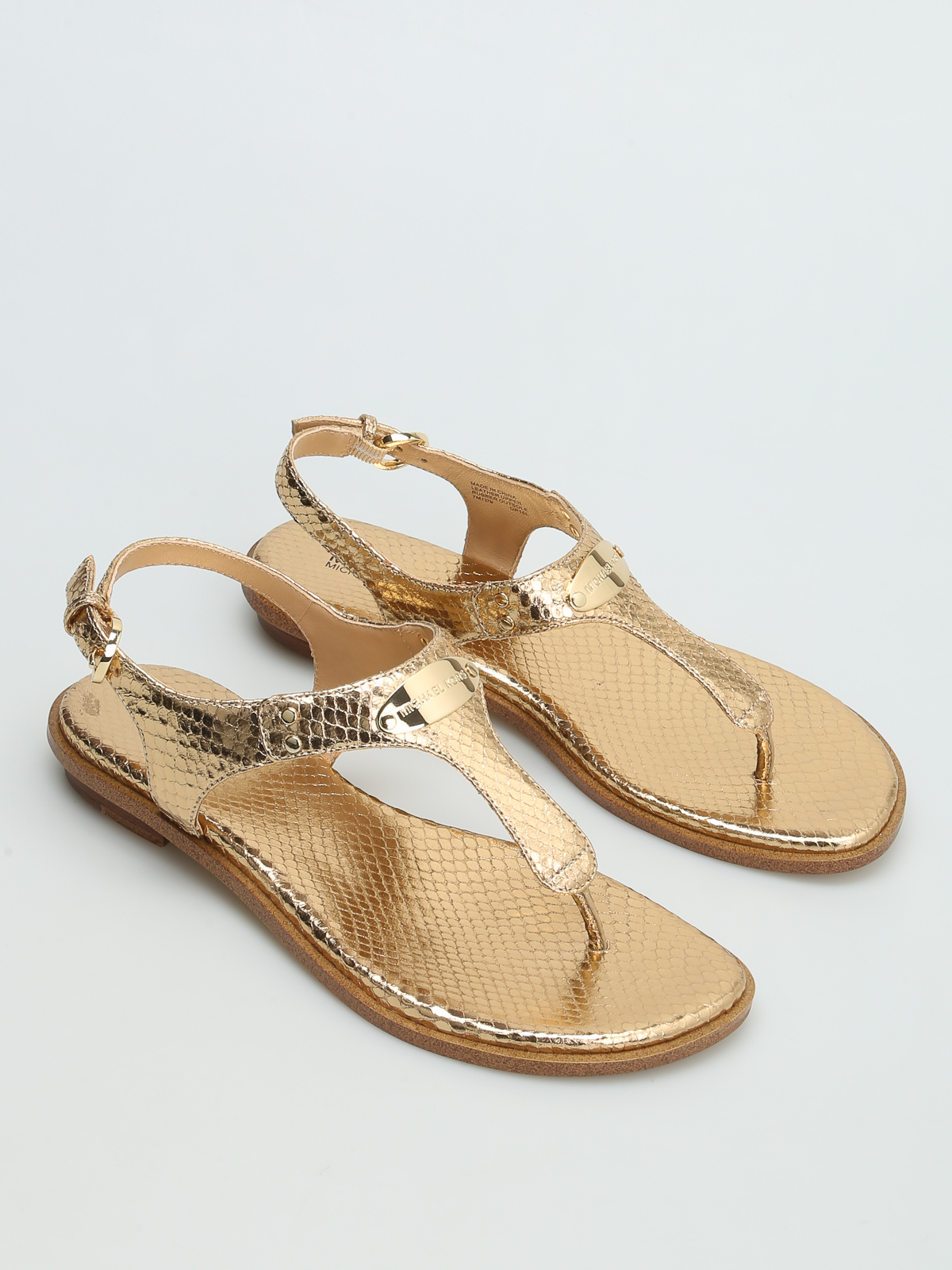 Sandals Michael Kors - MK Plate Thong leather sandal - 40R5MKFA1M