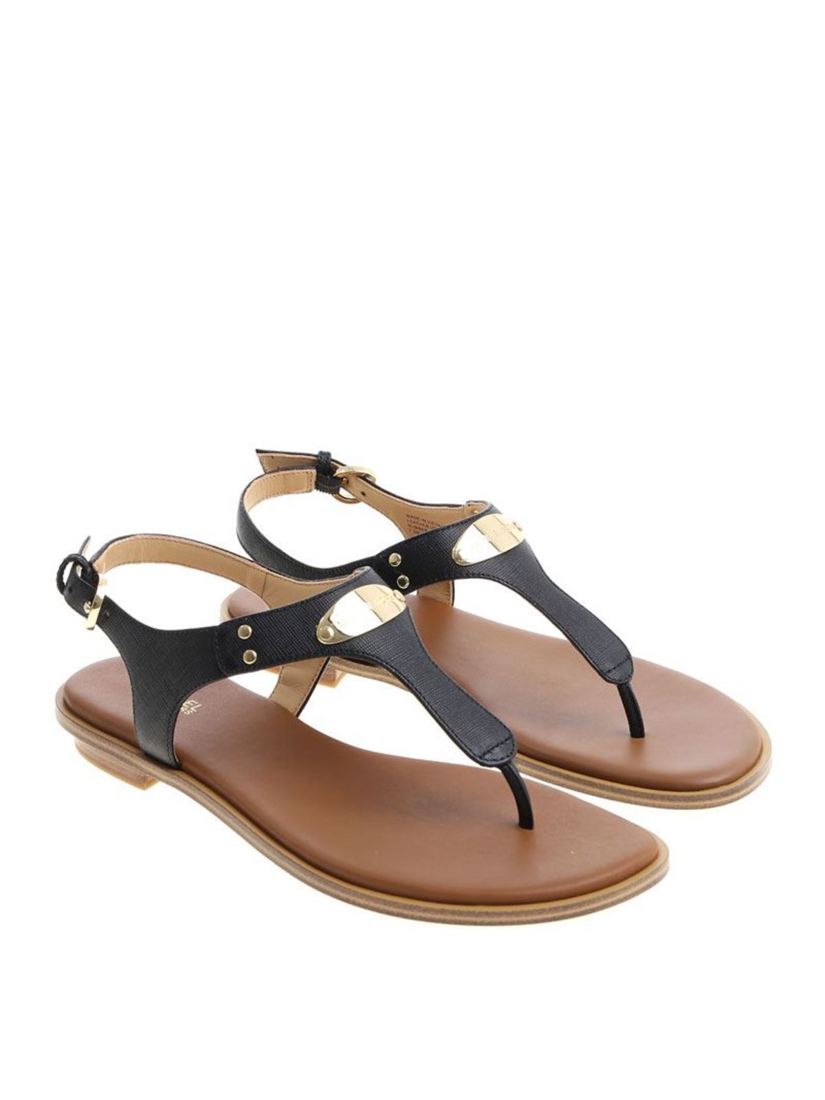 Sandals Michael Kors - MK Plate Thong sandals in black - 40U2MKFA2LBLACK