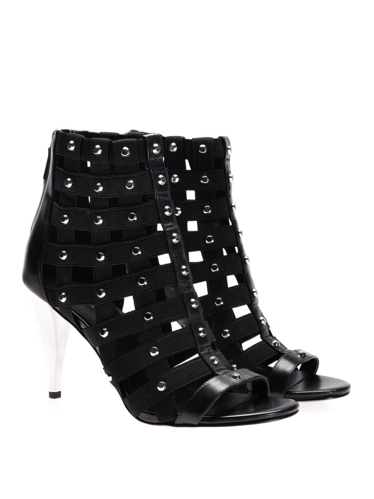 sherry studded leather caged sandal